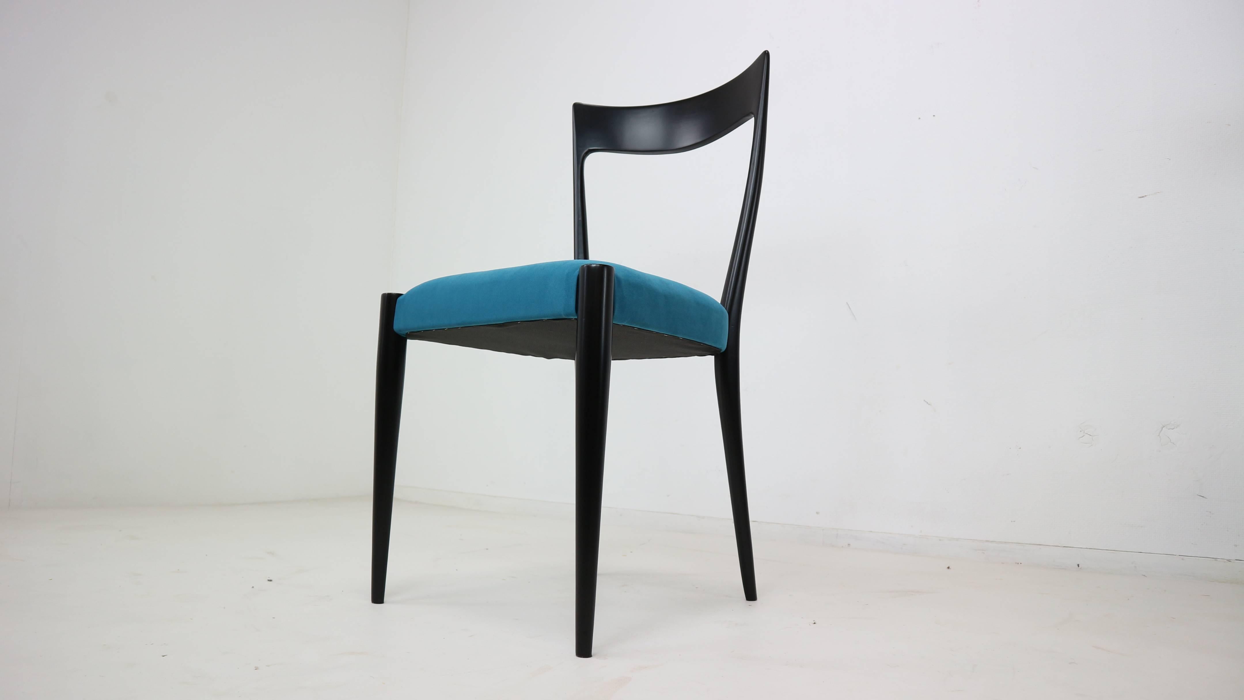 Mid-20th Century Set of Four Italian Dining Chairs by Melchiorre Bega 1950s