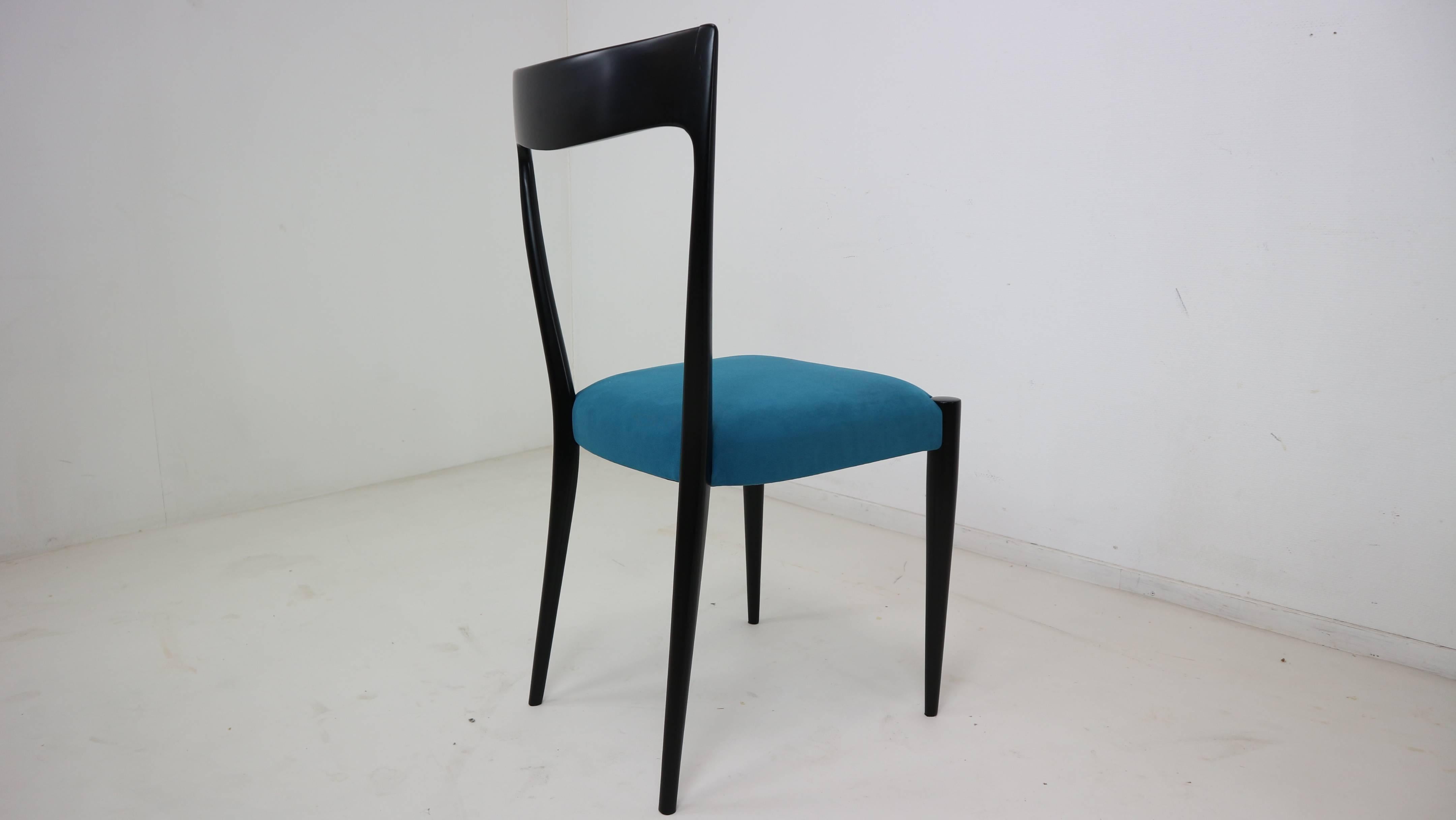 Set of Four Italian Dining Chairs by Melchiorre Bega 1950s 1