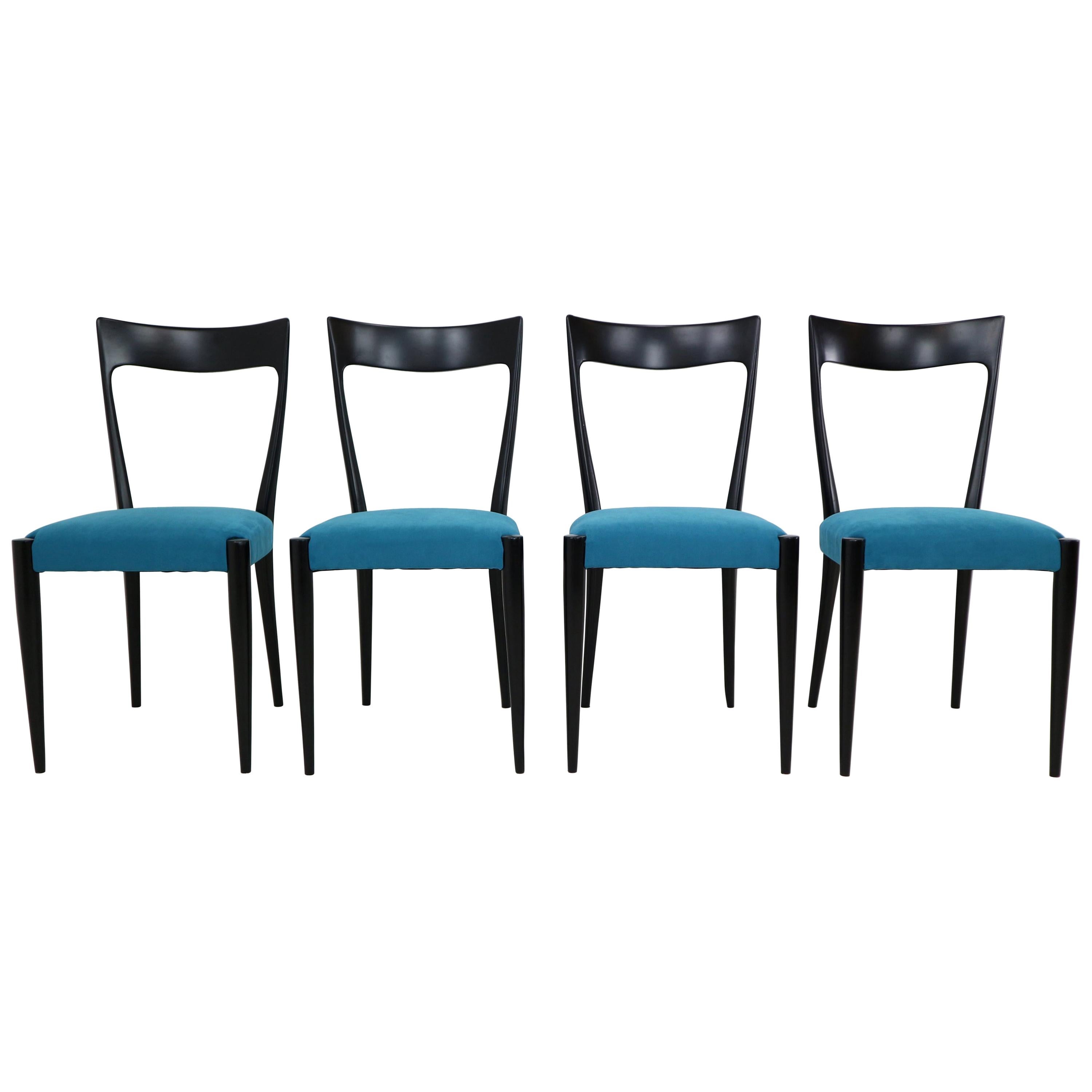 Set of Four Italian Dining Chairs by Melchiorre Bega, 1950s