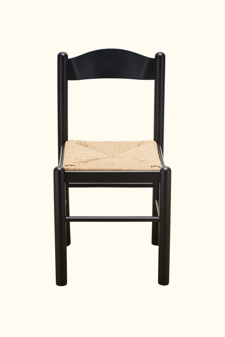 Set Of Four Italian Dining Chairs With Rush Seat For Sale At 1stdibs