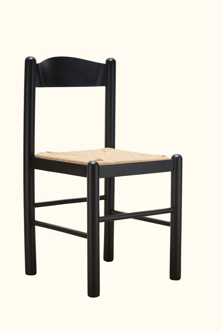 Set of Four Italian Dining Chairs with Rush Seat For Sale at 1stDibs ...