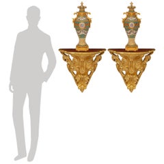 Satz von vier italienischen Wandkonsolen aus Giltwood im Stil Louis XV des frühen 19.