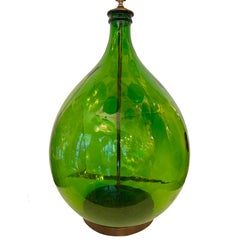 Ensemble de quatre lampes de bureau italiennes en verre vert, vendues par paire