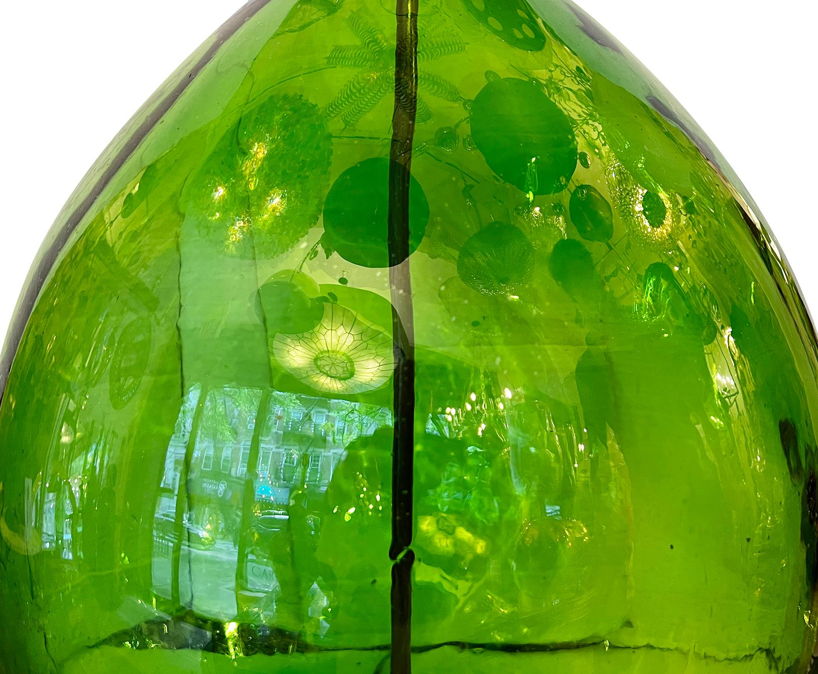large green lamps