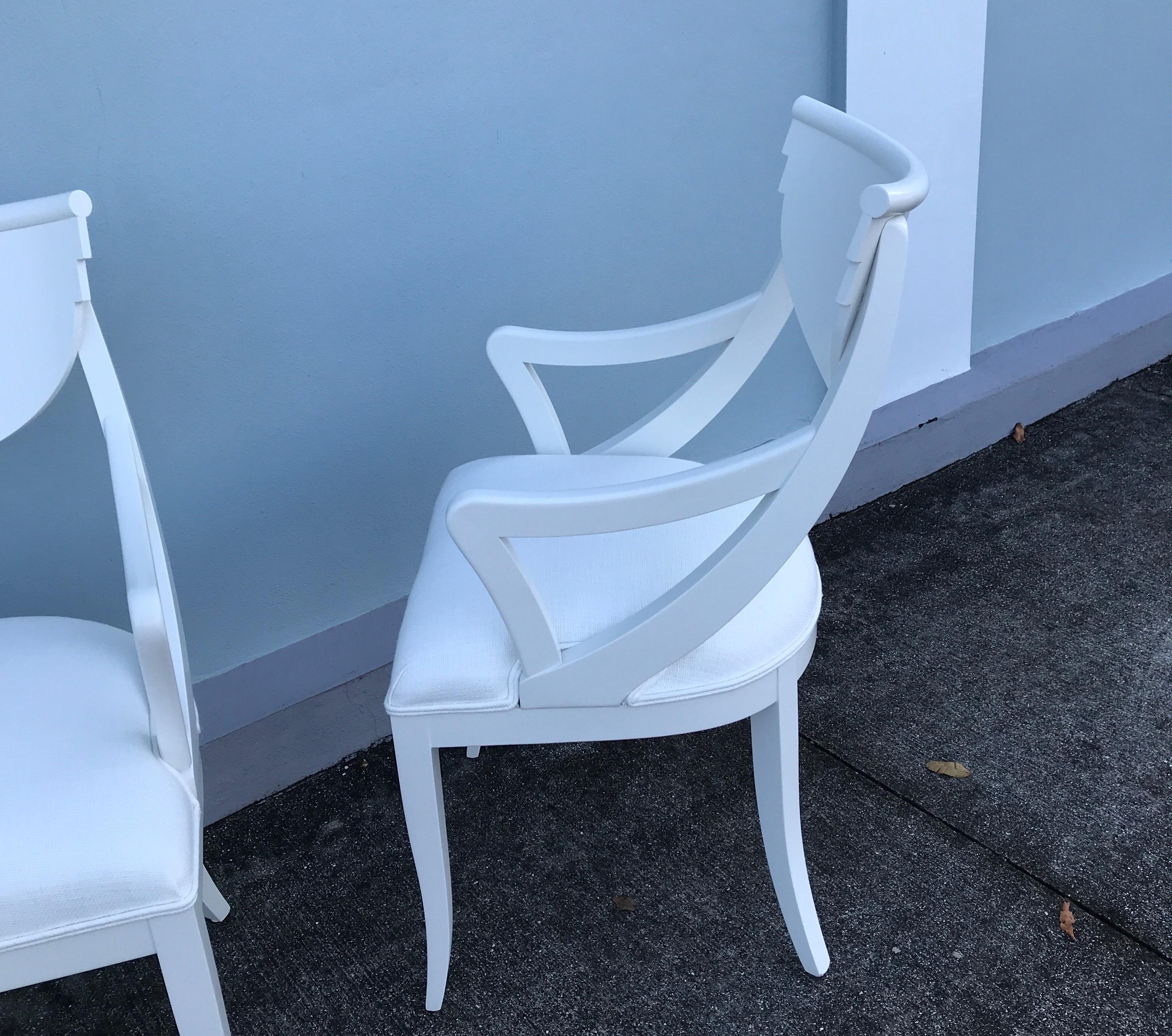 Satz von vier italienischen Klismos-Sesseln im Zustand „Gut“ im Angebot in West Palm Beach, FL