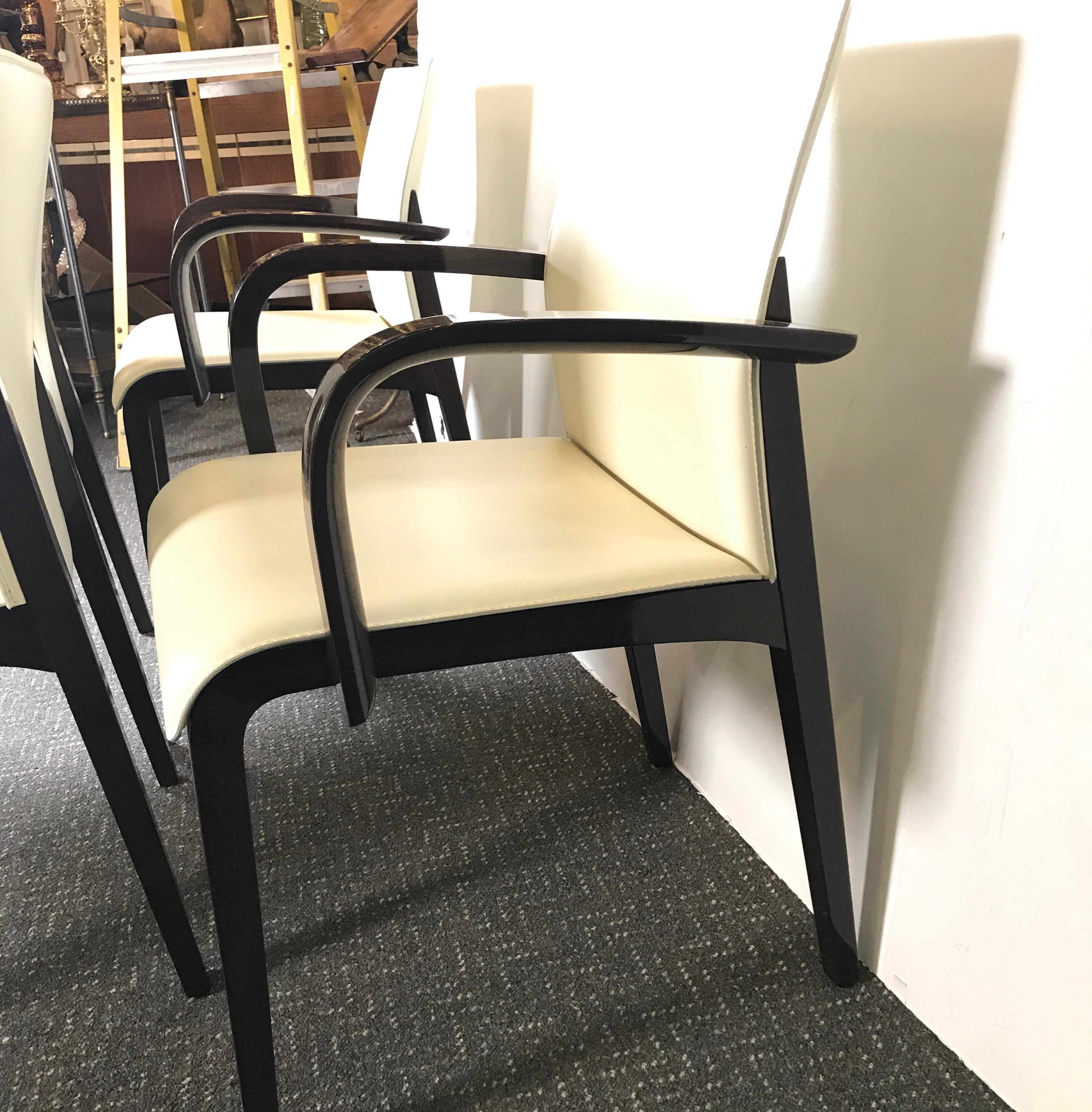 20th Century Set of Four Italian Leather Dining Chairs