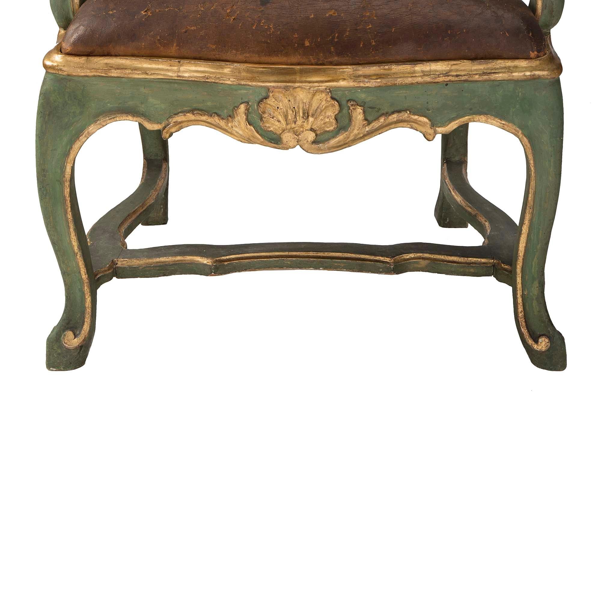 Set of Four Italian Mid 18th Century Roman Armchairs For Sale 2