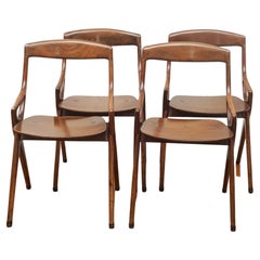 Set of Four Italian Mid-Century Dining Chairs