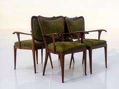 Set of Four Italian Mid-Century Dining Chairs with Armrests by P. Buffa, 1950s