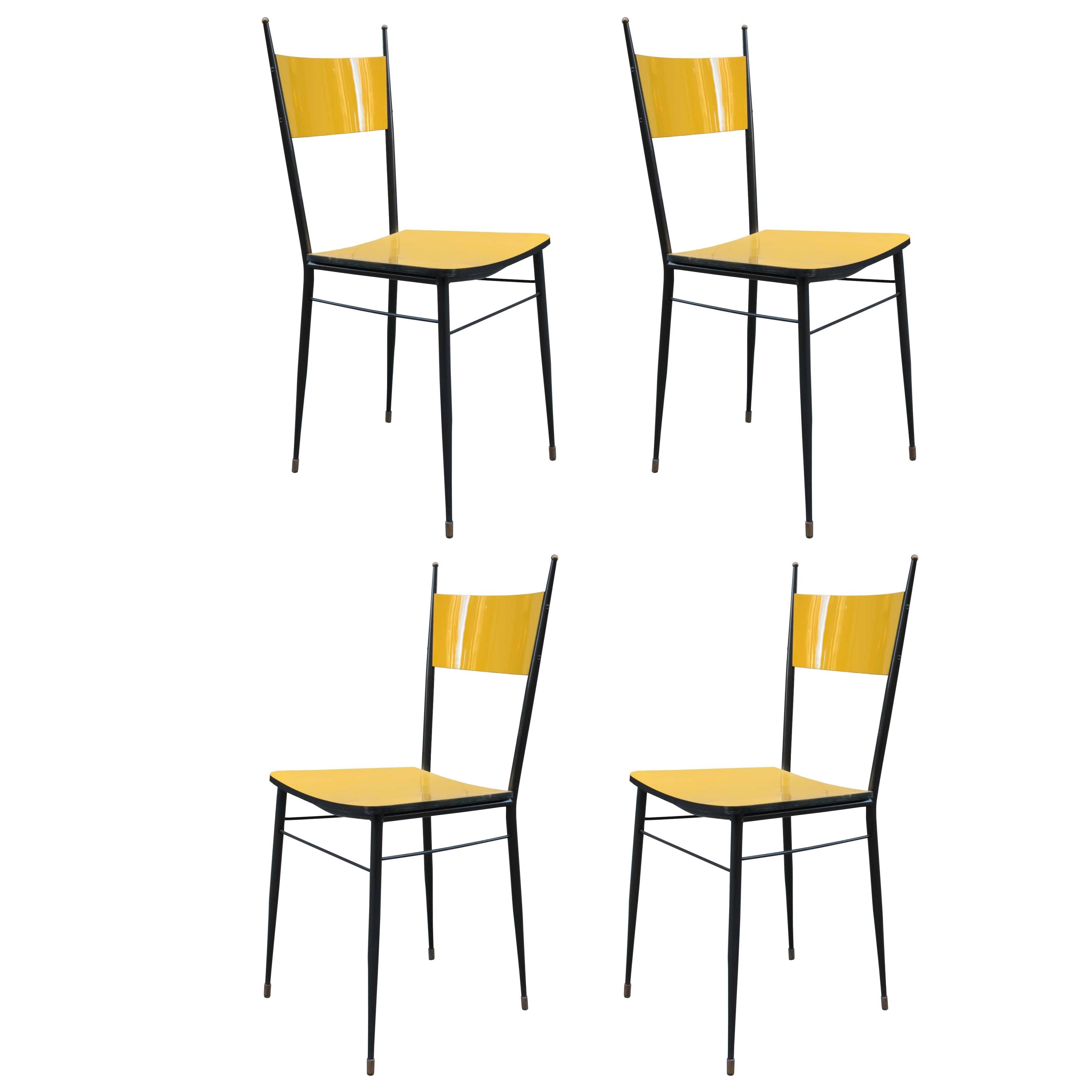 Set of Four Italian Midcentury Side Chairs