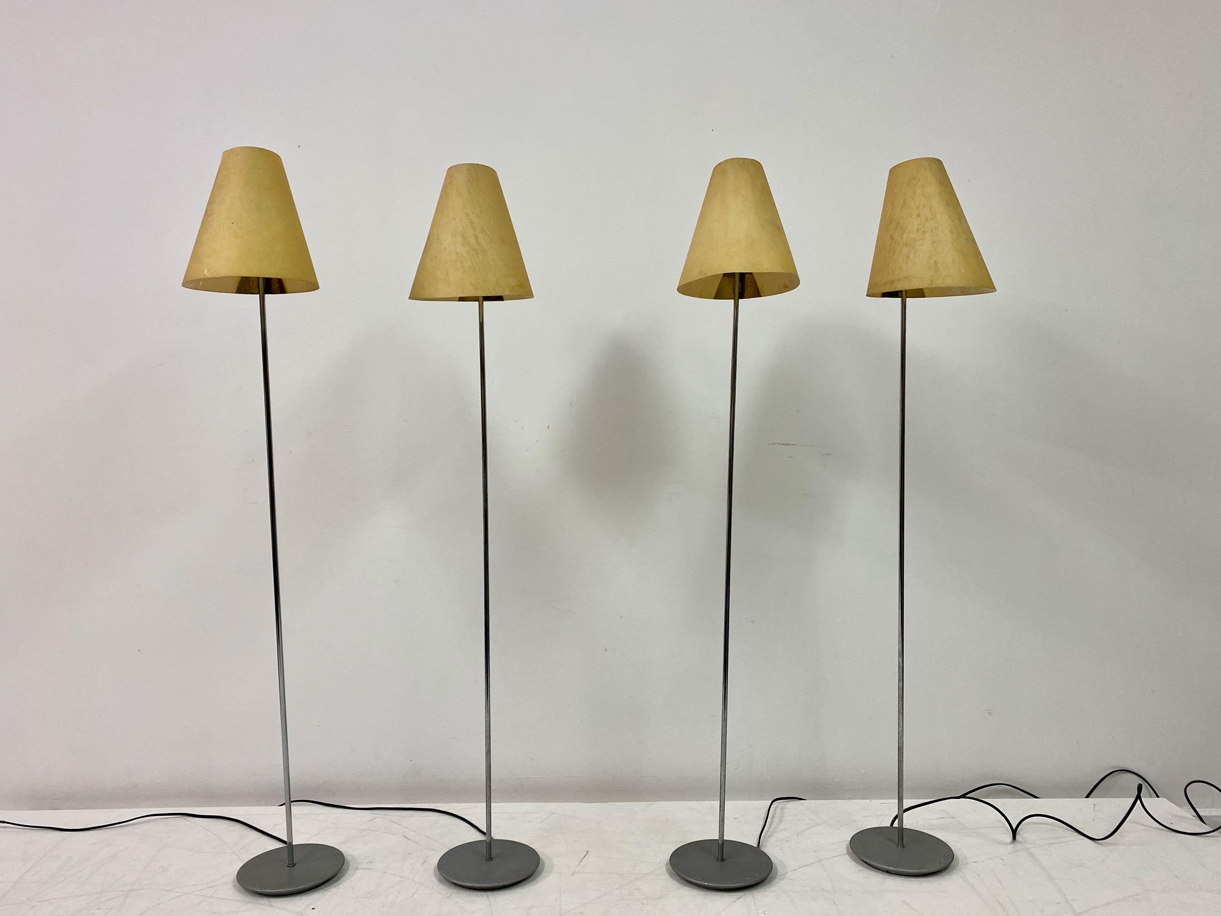 Mid-Century Modern Set of Four Italian Mid Size Floor Lamps For Sale