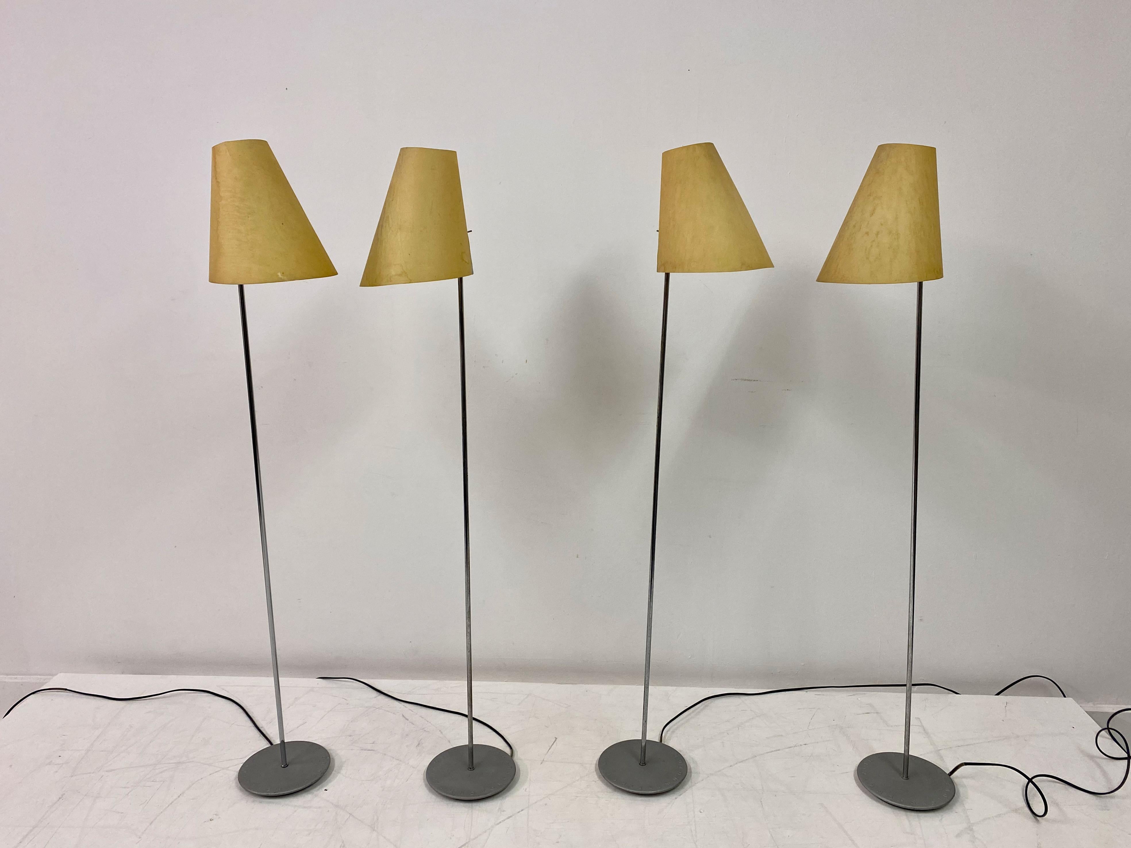 Set of Four Italian Mid Size Floor Lamps In Good Condition For Sale In London, London