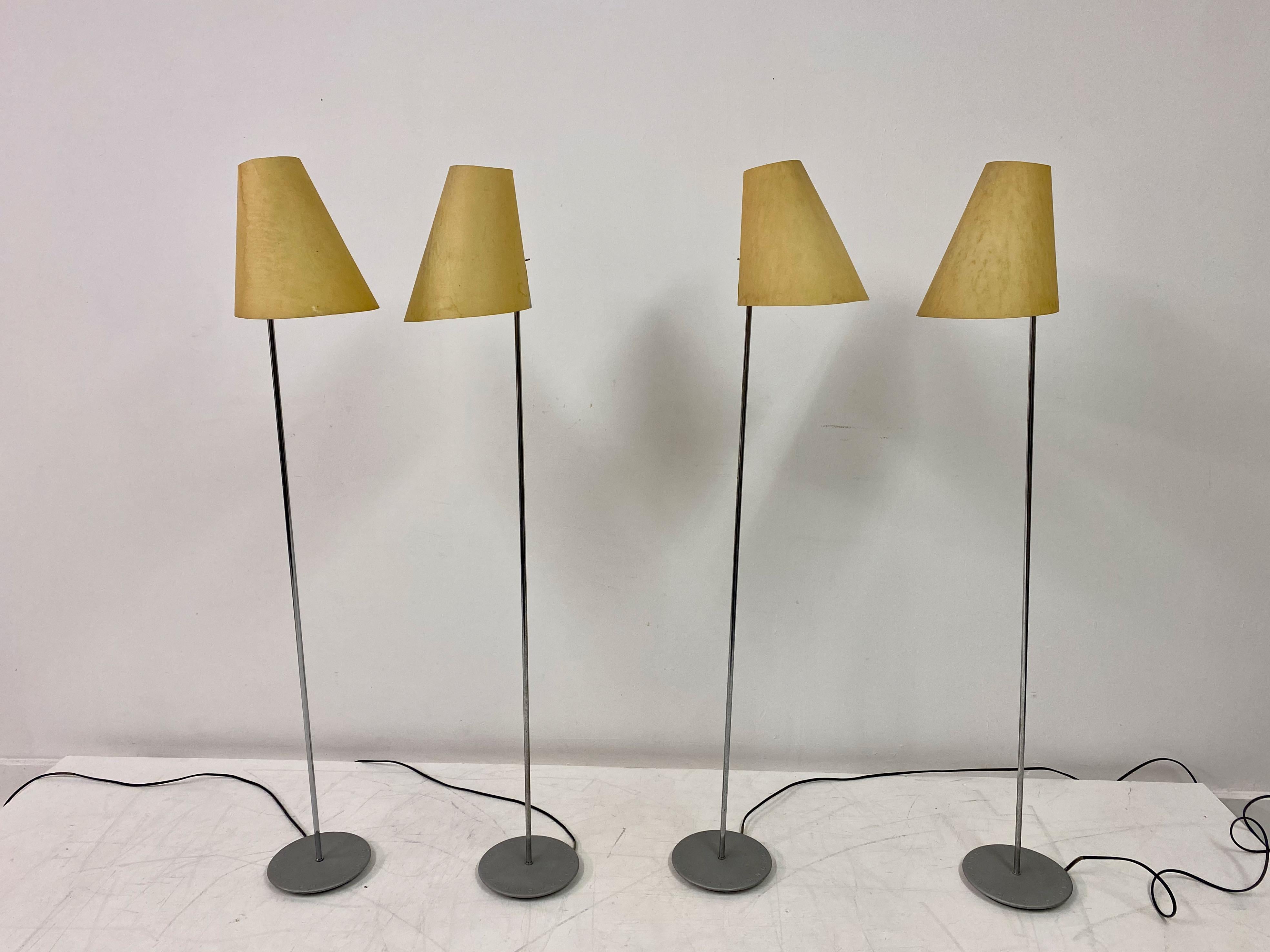 Set of Four Italian Mid Size Floor Lamps In Good Condition In London, London
