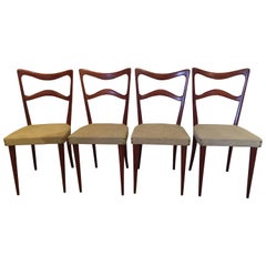Set of Four Italian Midcentury Beech Dining Chairs by Consorzio Sedie Friuli