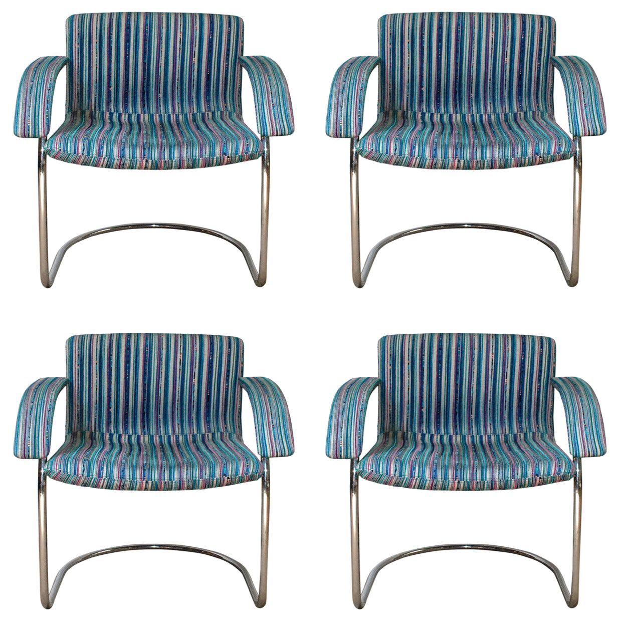 Set of Four Italian Midcentury Chairs by Saporiti Italia