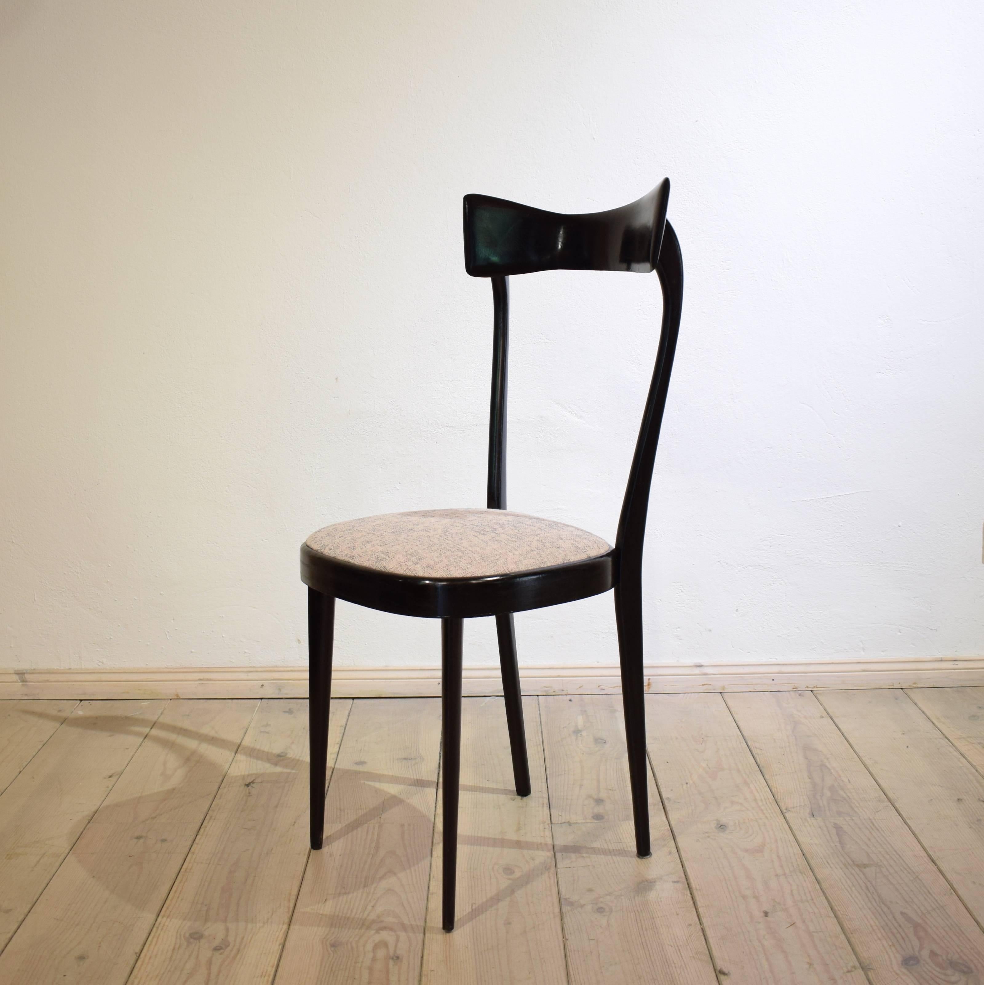 Mid-20th Century Set of Four Italian Midcentury Dining Chairs in the Manner of Ico Parisi, 1950