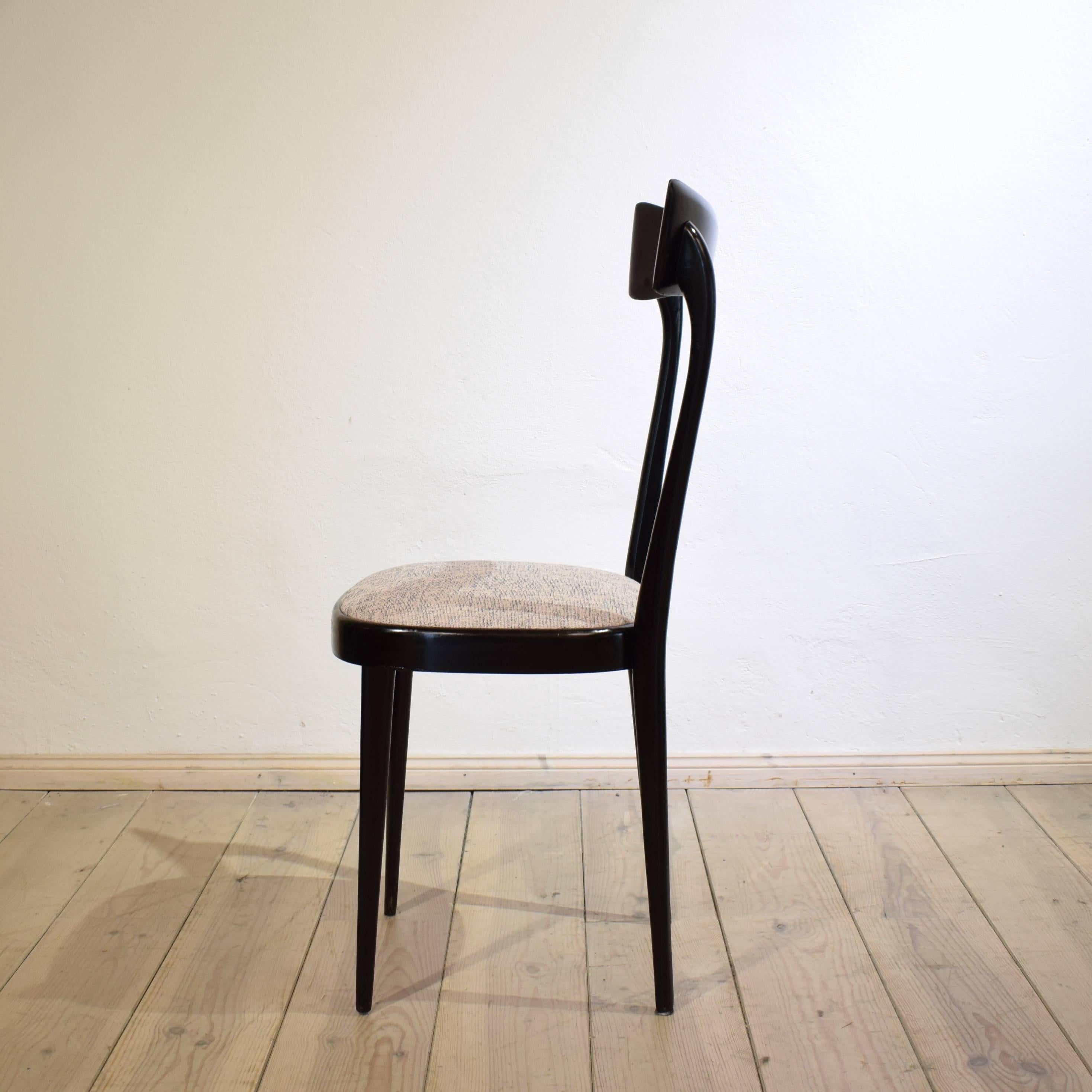 Beech Set of Four Italian Midcentury Dining Chairs in the Manner of Ico Parisi, 1950