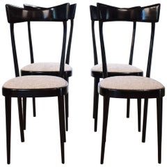 Set of Four Italian Midcentury Dining Chairs in the Manner of Ico Parisi, 1950
