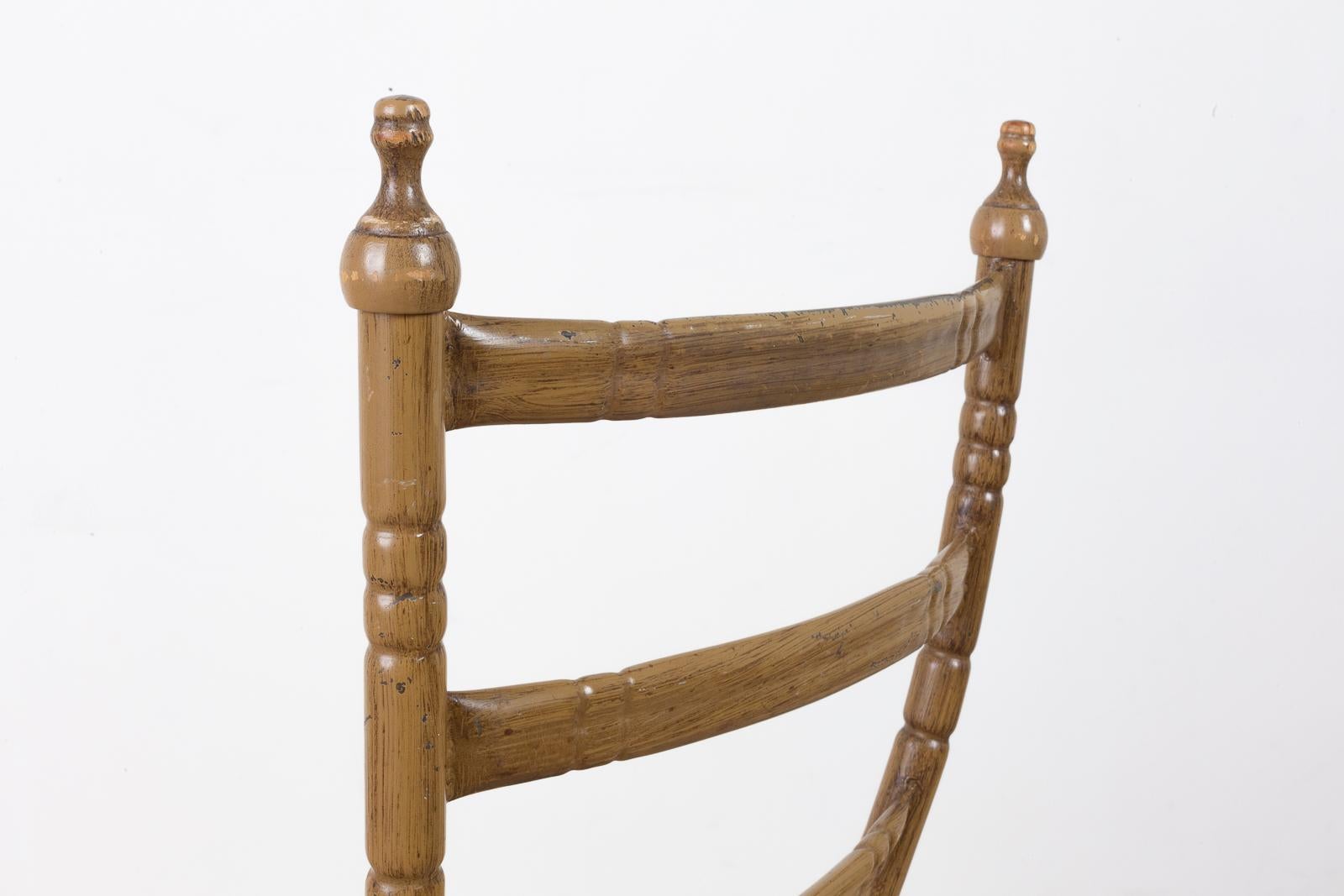 Imitation bambou Ensemble de quatre chaises de salle à manger italiennes en faux bambou du milieu du siècle dernier en vente