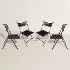 Set of Four Italian Modern Folding Chairs