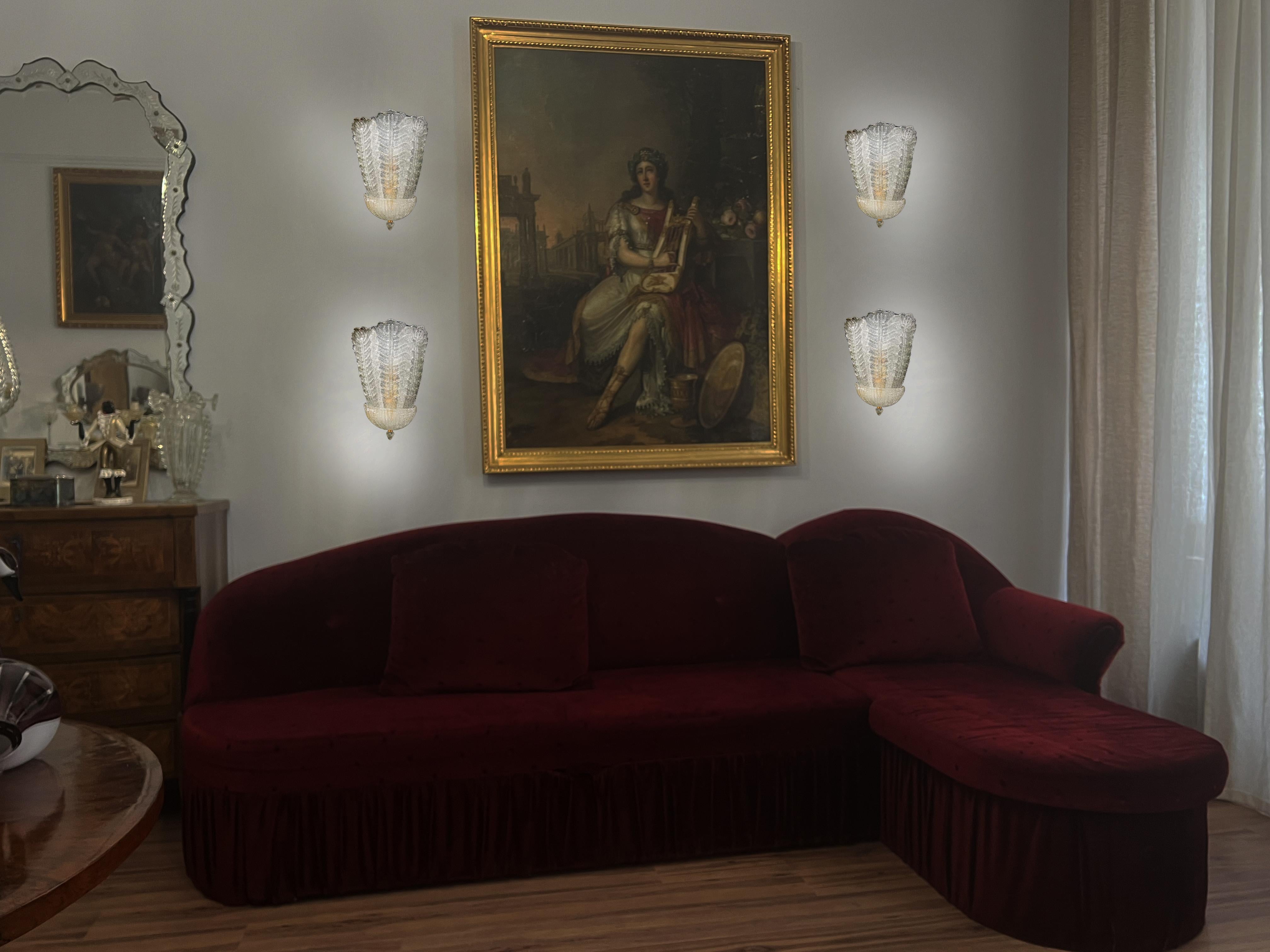 Set of Four Italian Murano Sconces 4