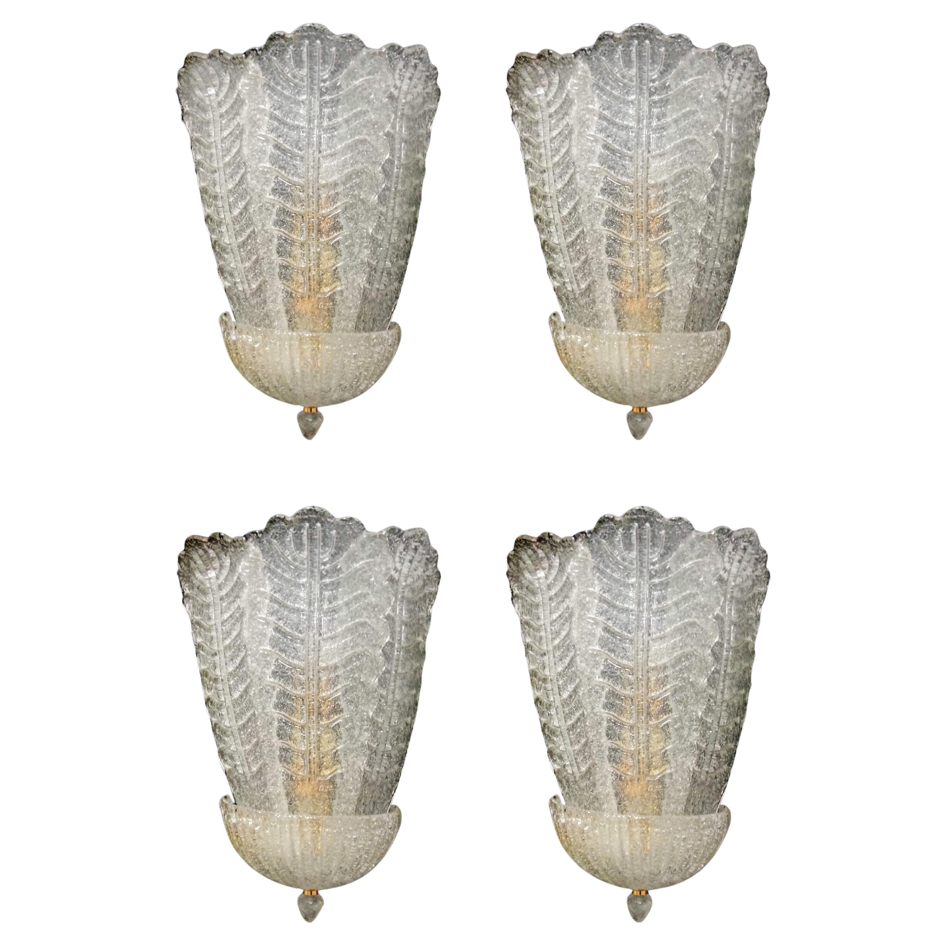 Ensemble de quatre appliques italiennes de Murano