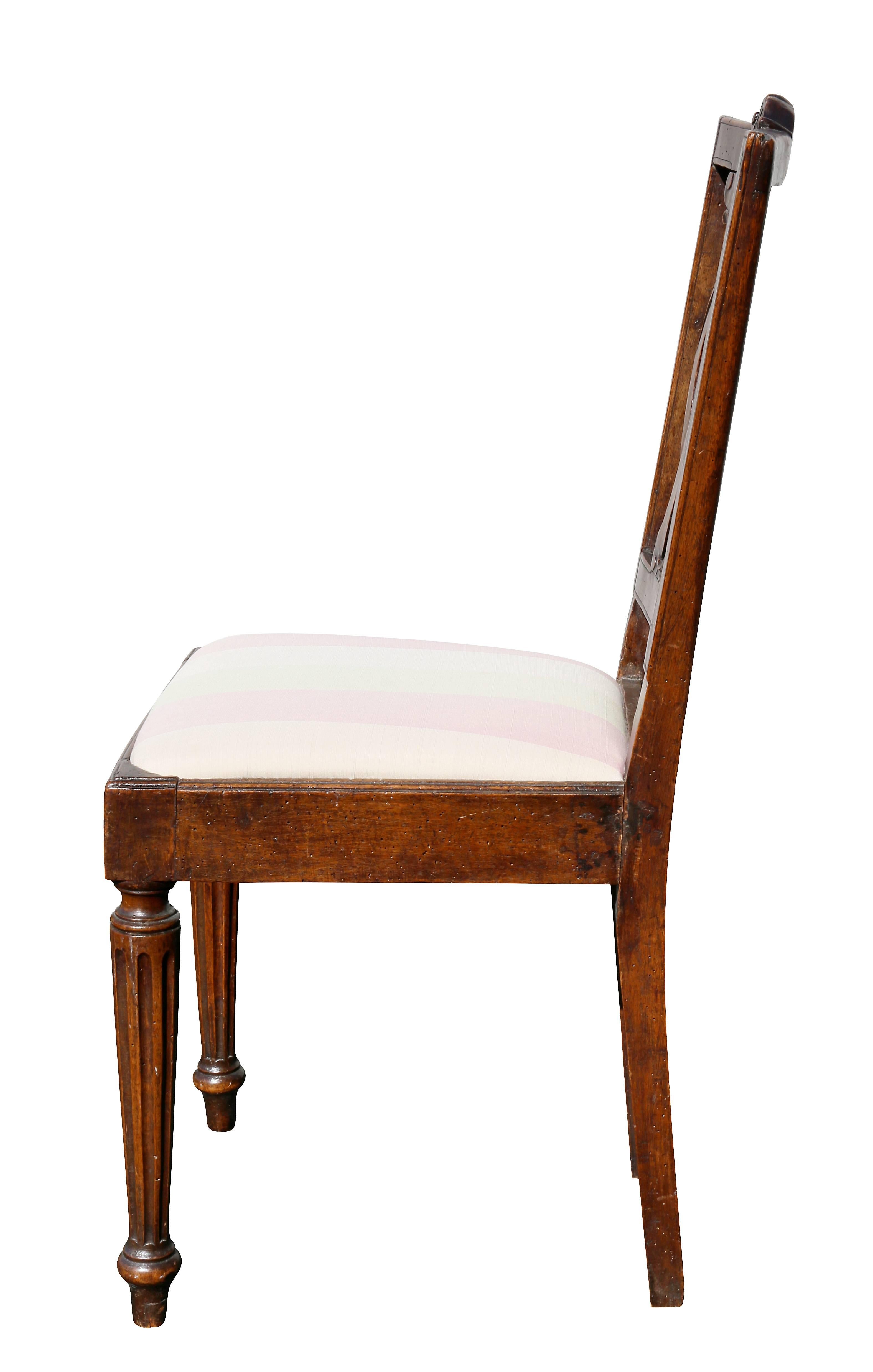 Set of Four Italian Neoclassic Walnut Side Chairs 1