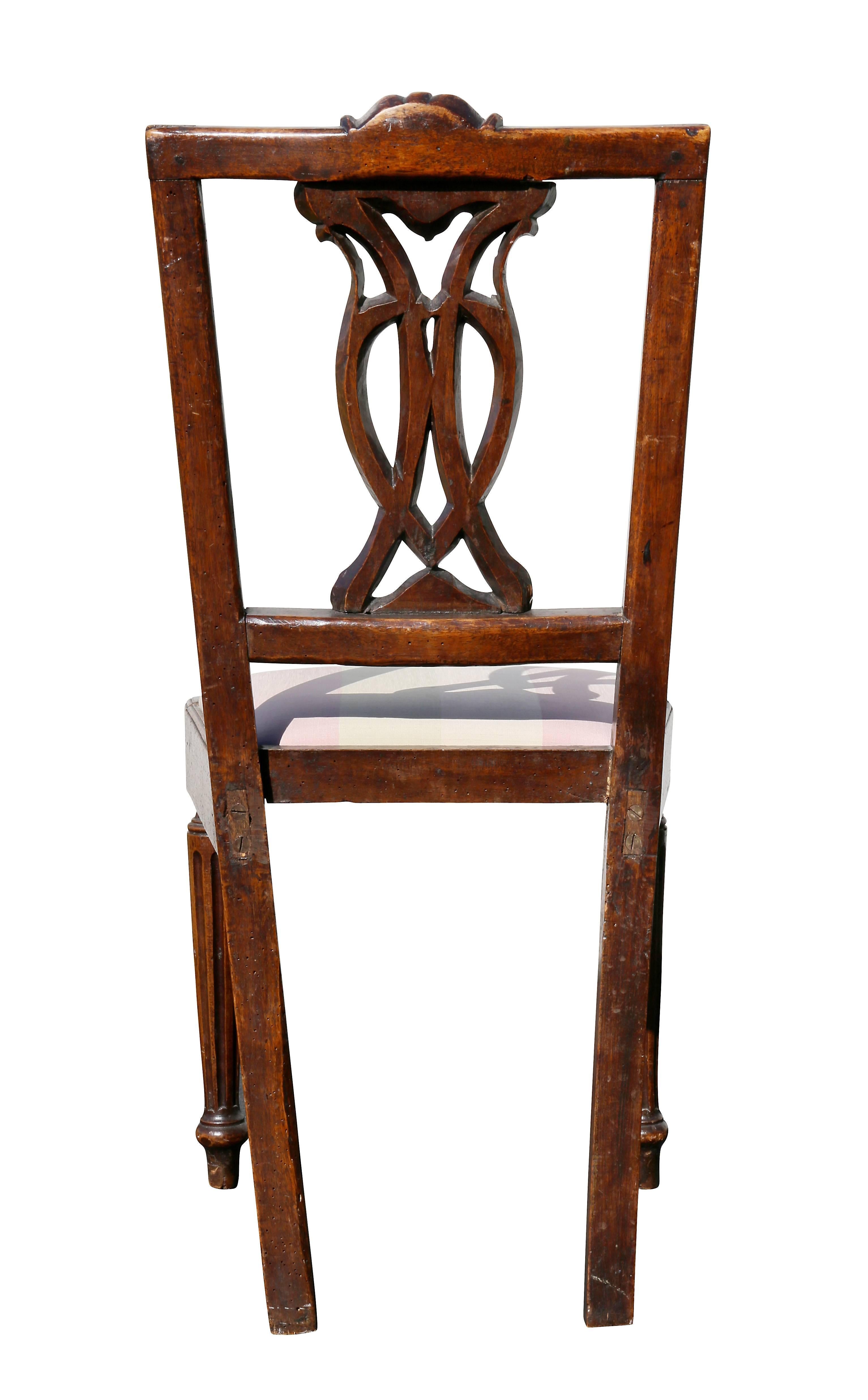Set of Four Italian Neoclassic Walnut Side Chairs 2