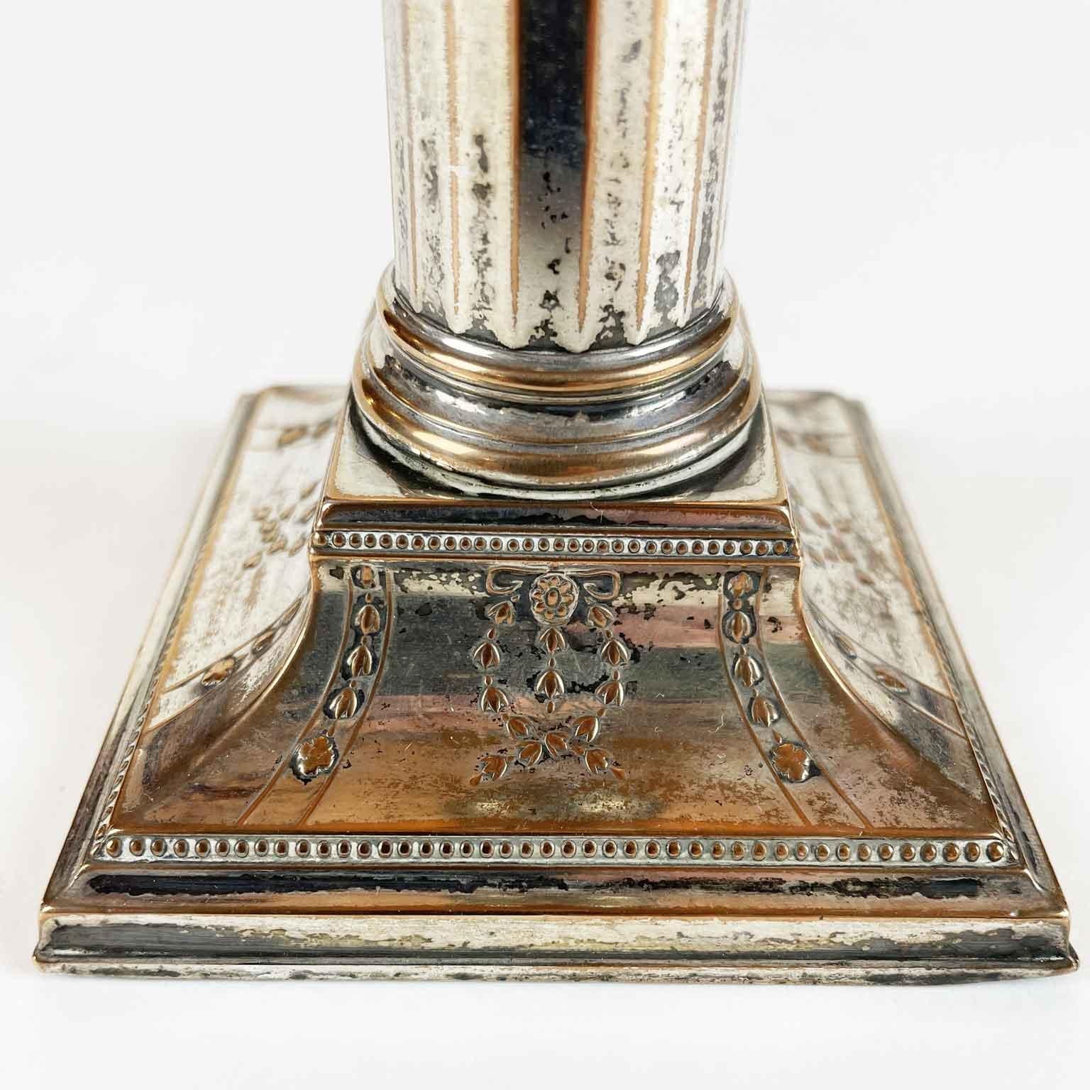 20th Century Set of Four Italian Neoclassical Style Candleholders 1900 circa  For Sale