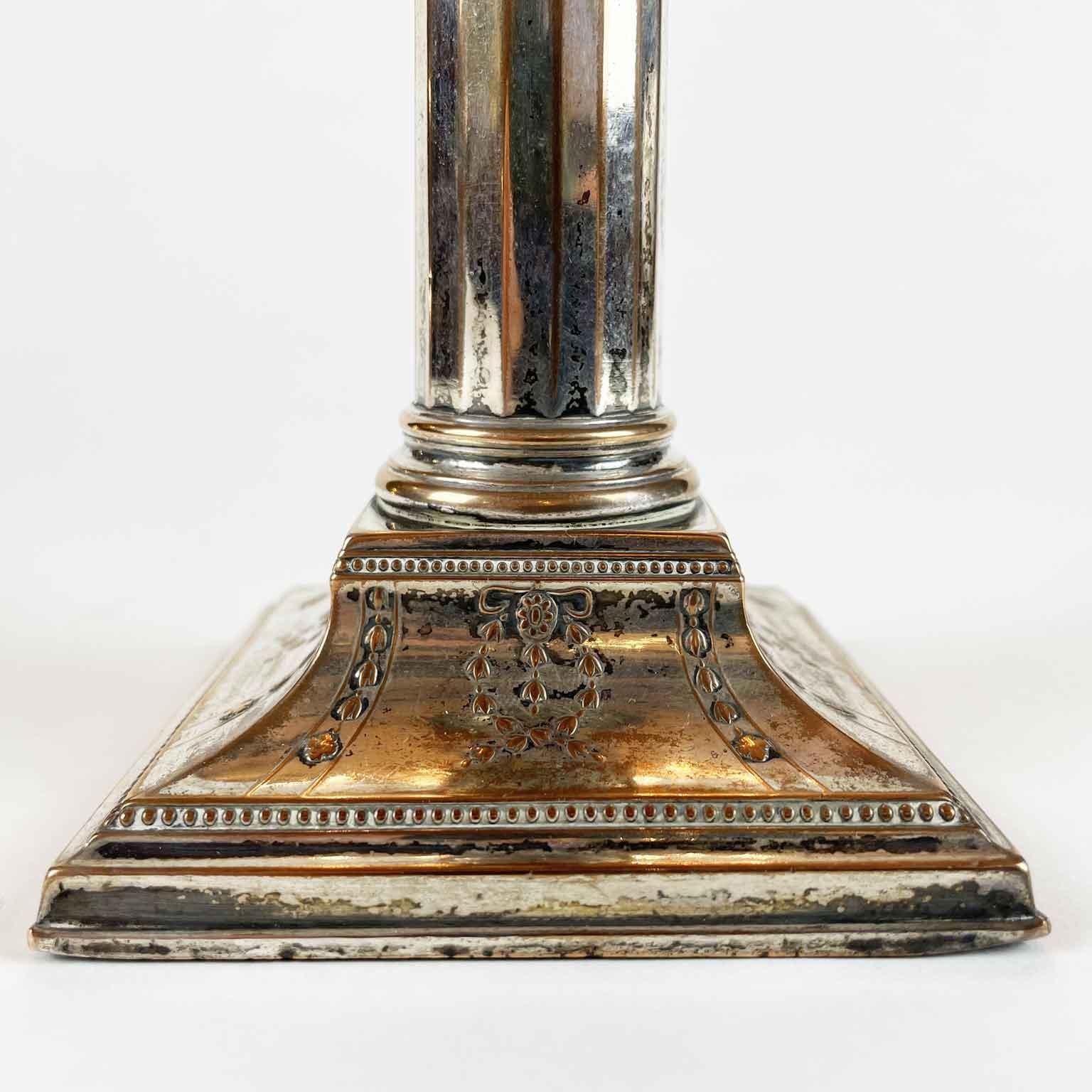 Set of Four Italian Neoclassical Style Candleholders 1900 circa For Sale 2