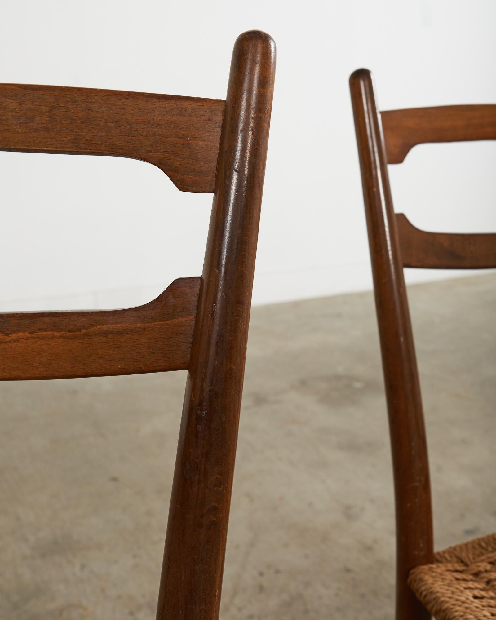 20th Century Set of Four Italian Paolo Buffa Style Walnut Dining Chairs For Sale