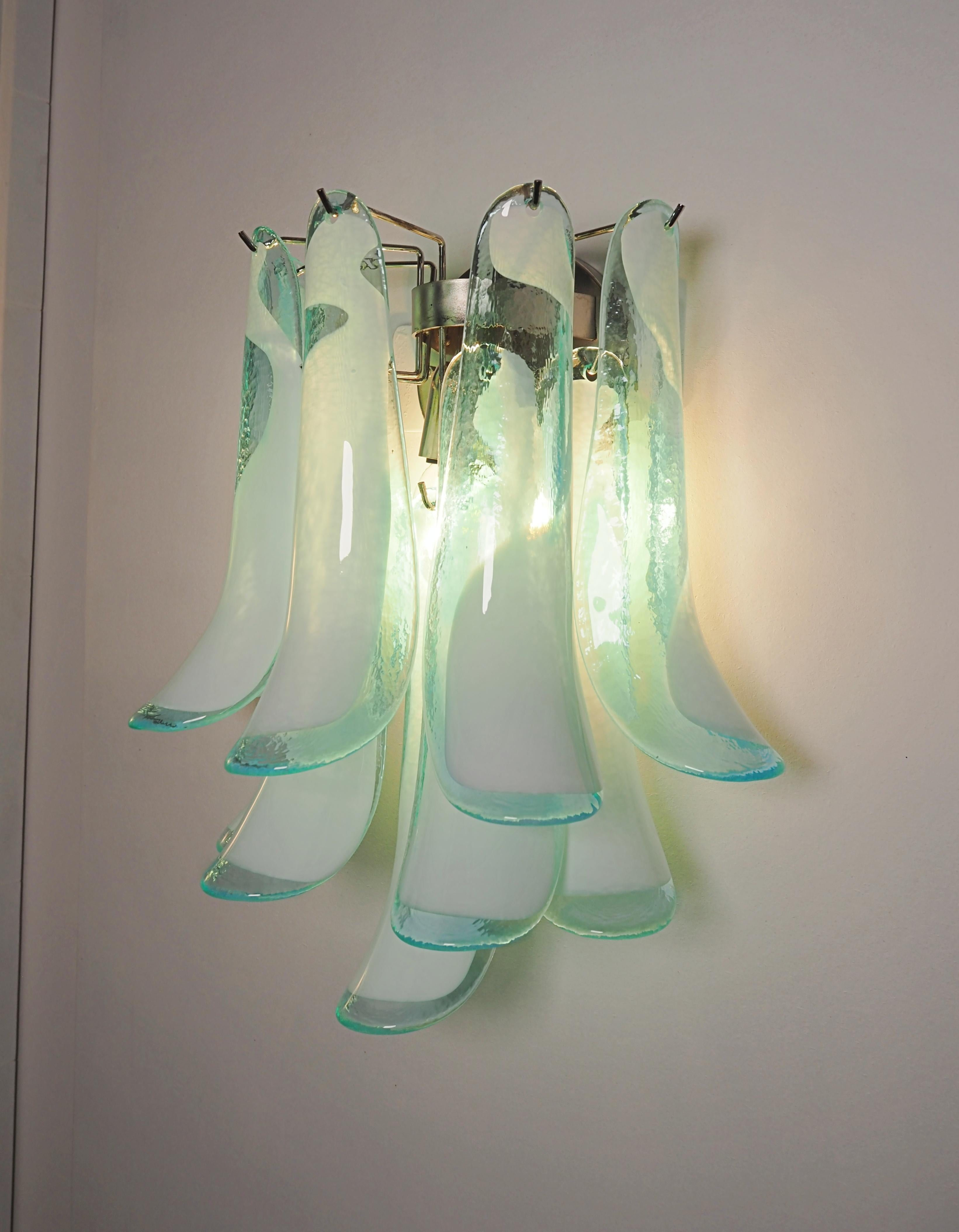 20th Century Set of Four Italian Petal Murano Sconces For Sale