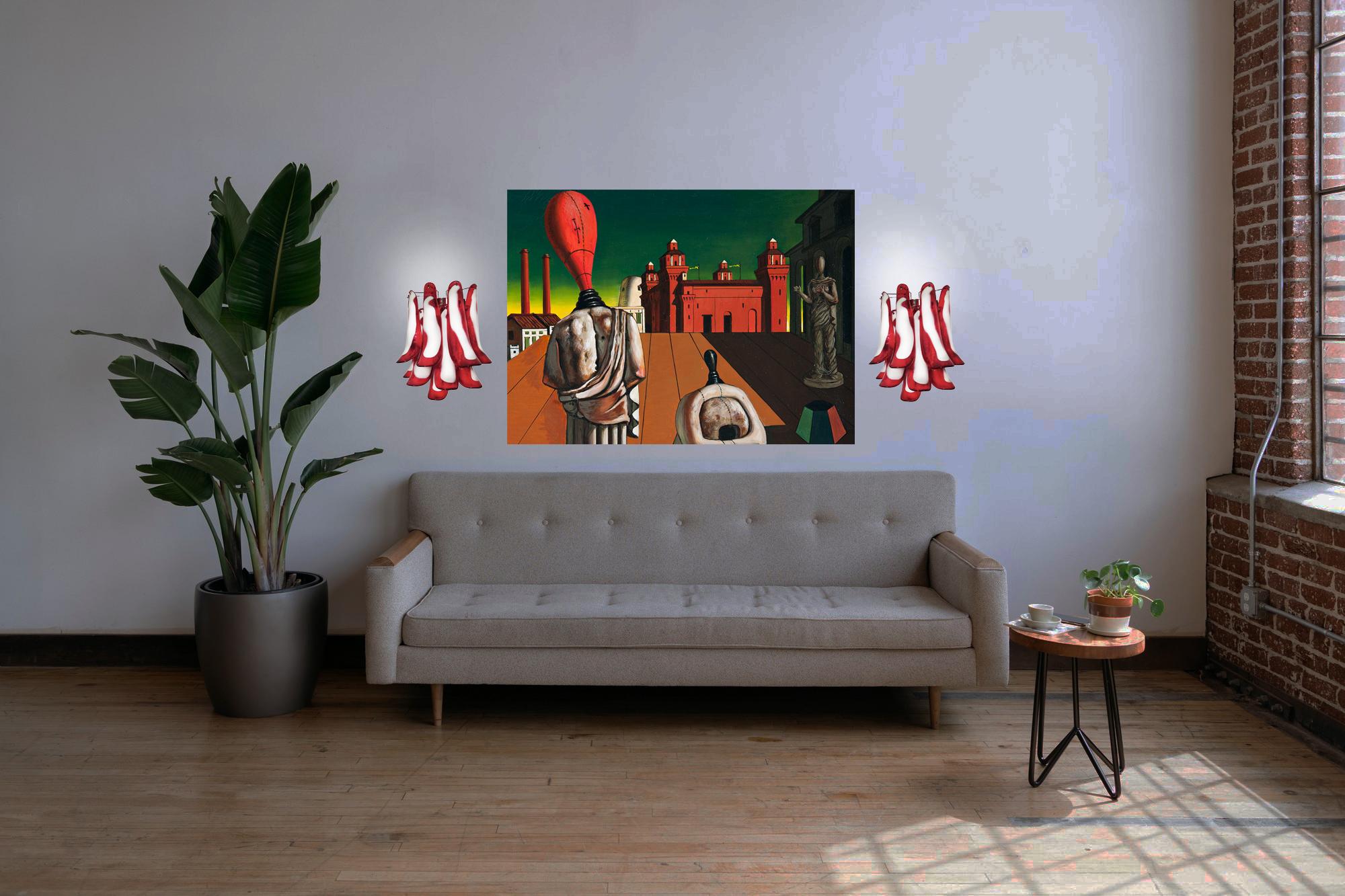 Set di quattro lampade italiane a petalo di Murano in vendita 2