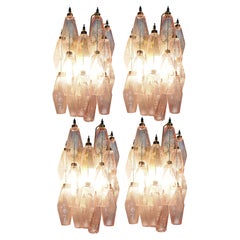 Set di quattro lampade italiane rosa di Murano