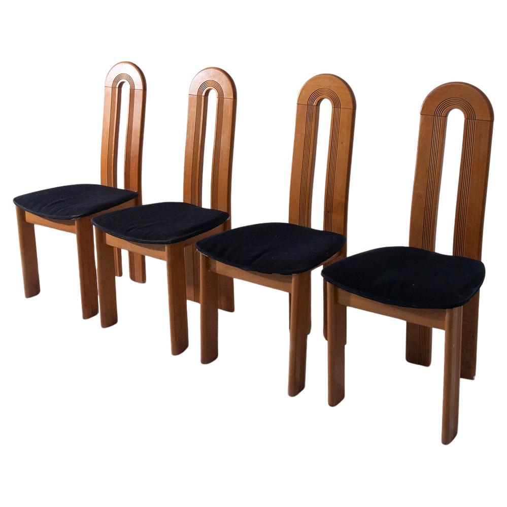 Conjunto de cuatro sillas postmodernas italianas atribuidas a Mobilgirgi en venta