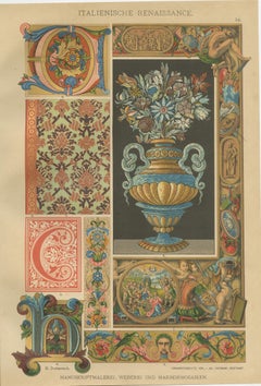 Set of Four Italian Renaissance Decorative Prints by H. Dolmetsch, 1887