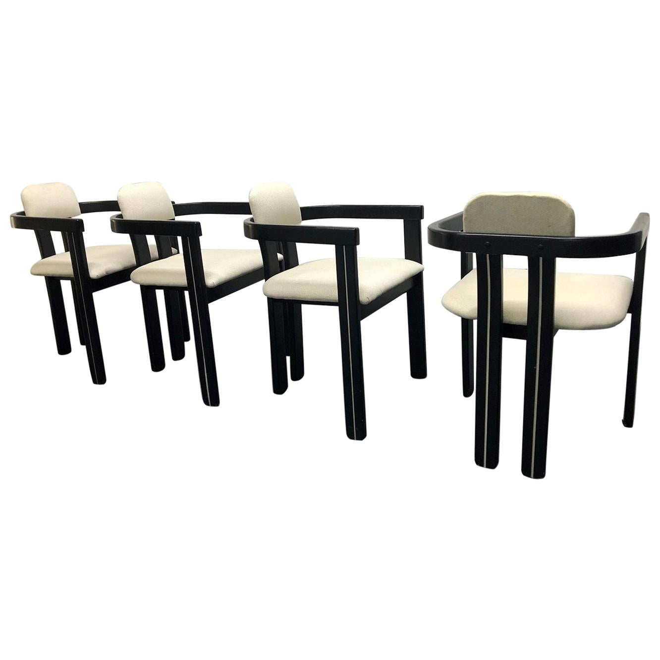 Set of Four Italian Sculptural Dining Chairs