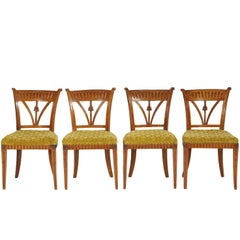 Antique Set of Four Italian Side Chairs, circa 1800