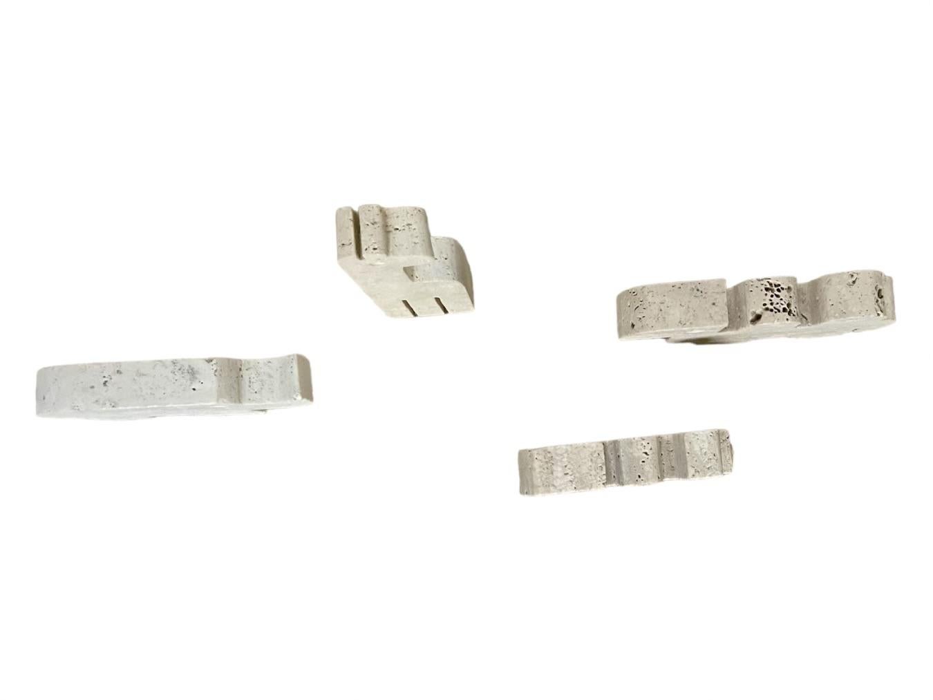 Set of Four Italian Travertine Animal Sculptures For Sale 1