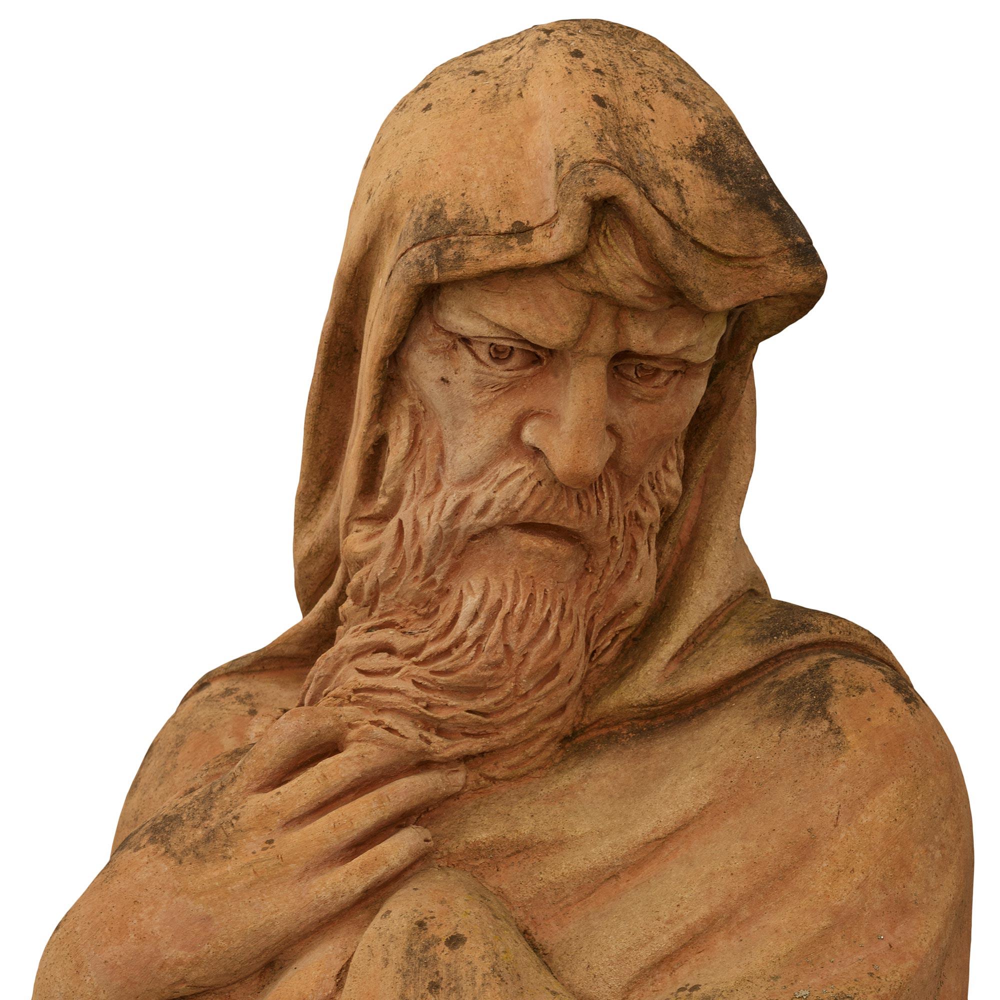 20th Century Set of four Italian Turn of the Century Terra Cotta statues of The Four Seasons For Sale