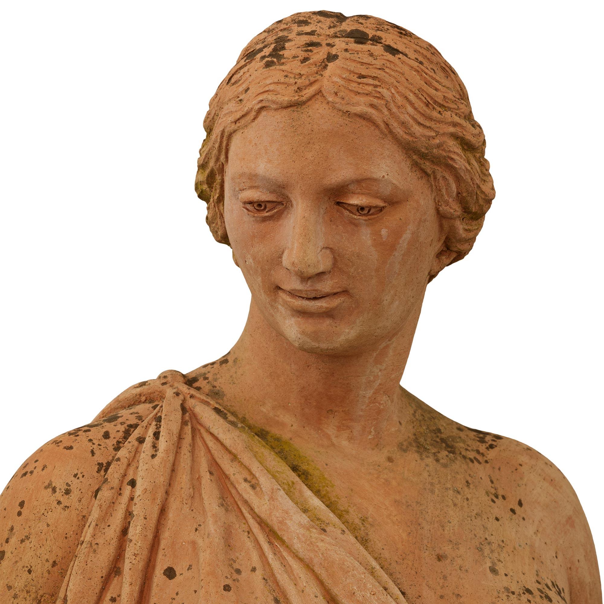 Terracotta Set of four Italian Turn of the Century Terra Cotta statues of The Four Seasons For Sale