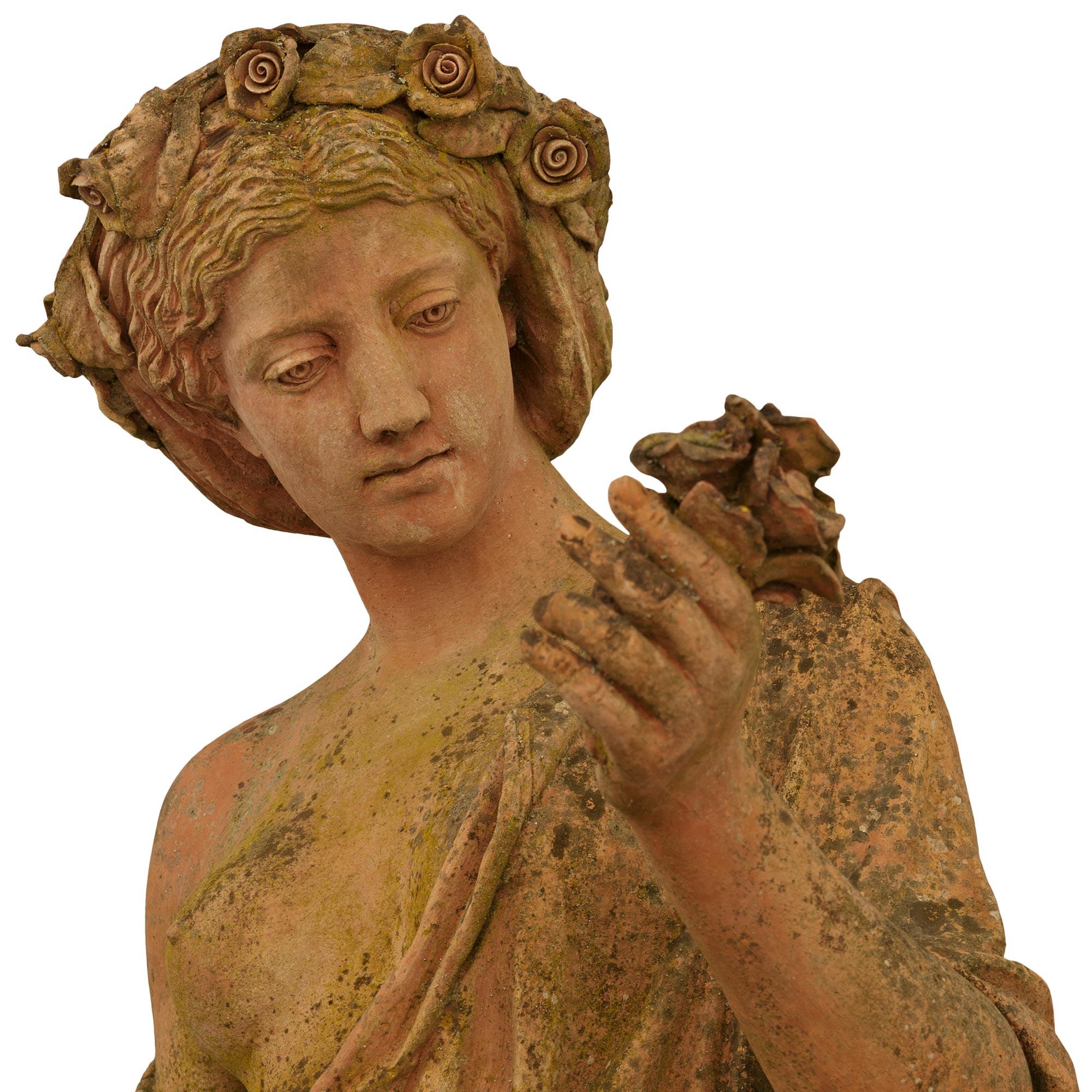 Set of four Italian Turn of the Century Terra Cotta statues of The Four Seasons For Sale 2