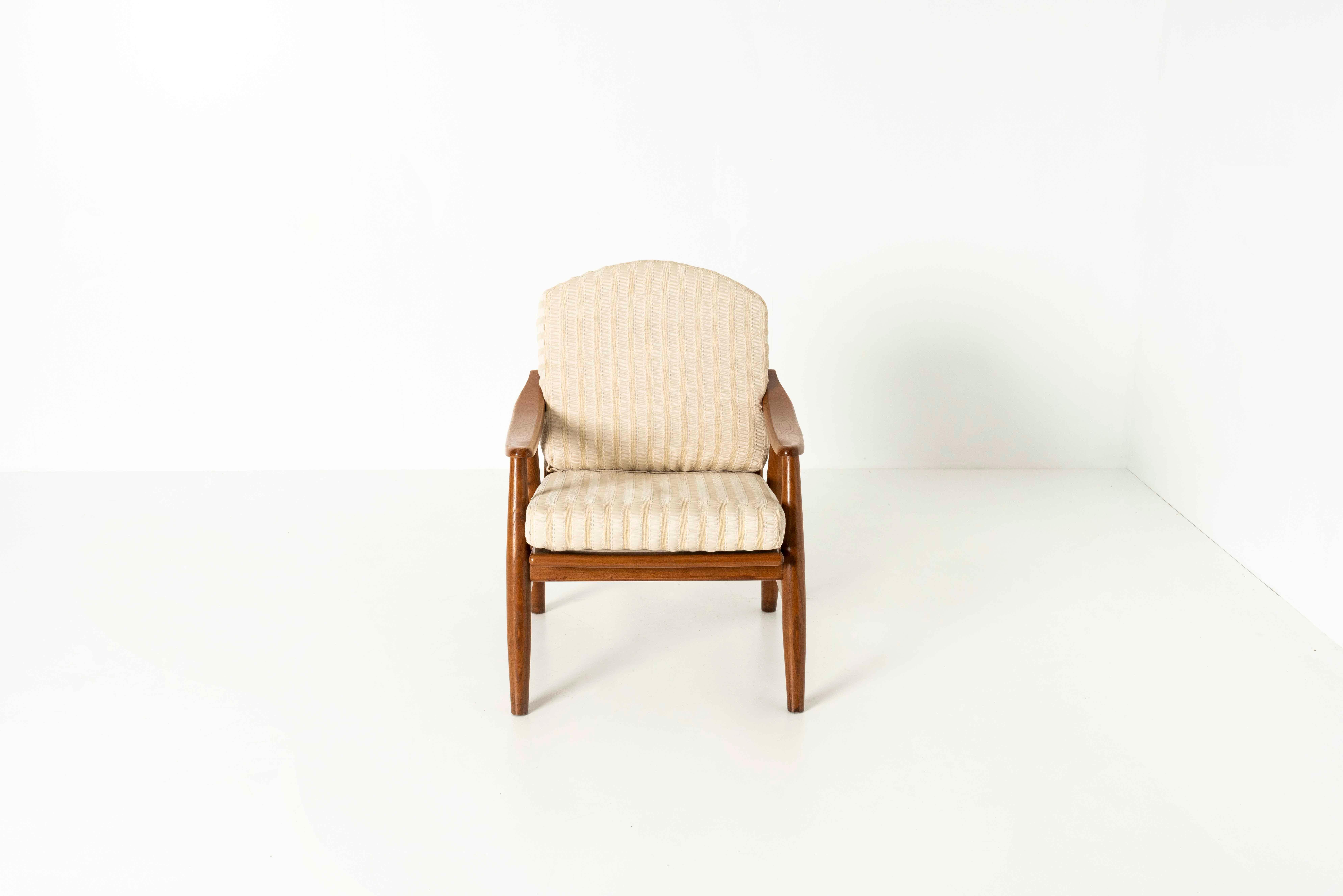 Tissu Ensemble de quatre chaises longues italiennes vintage, années 1970 en vente