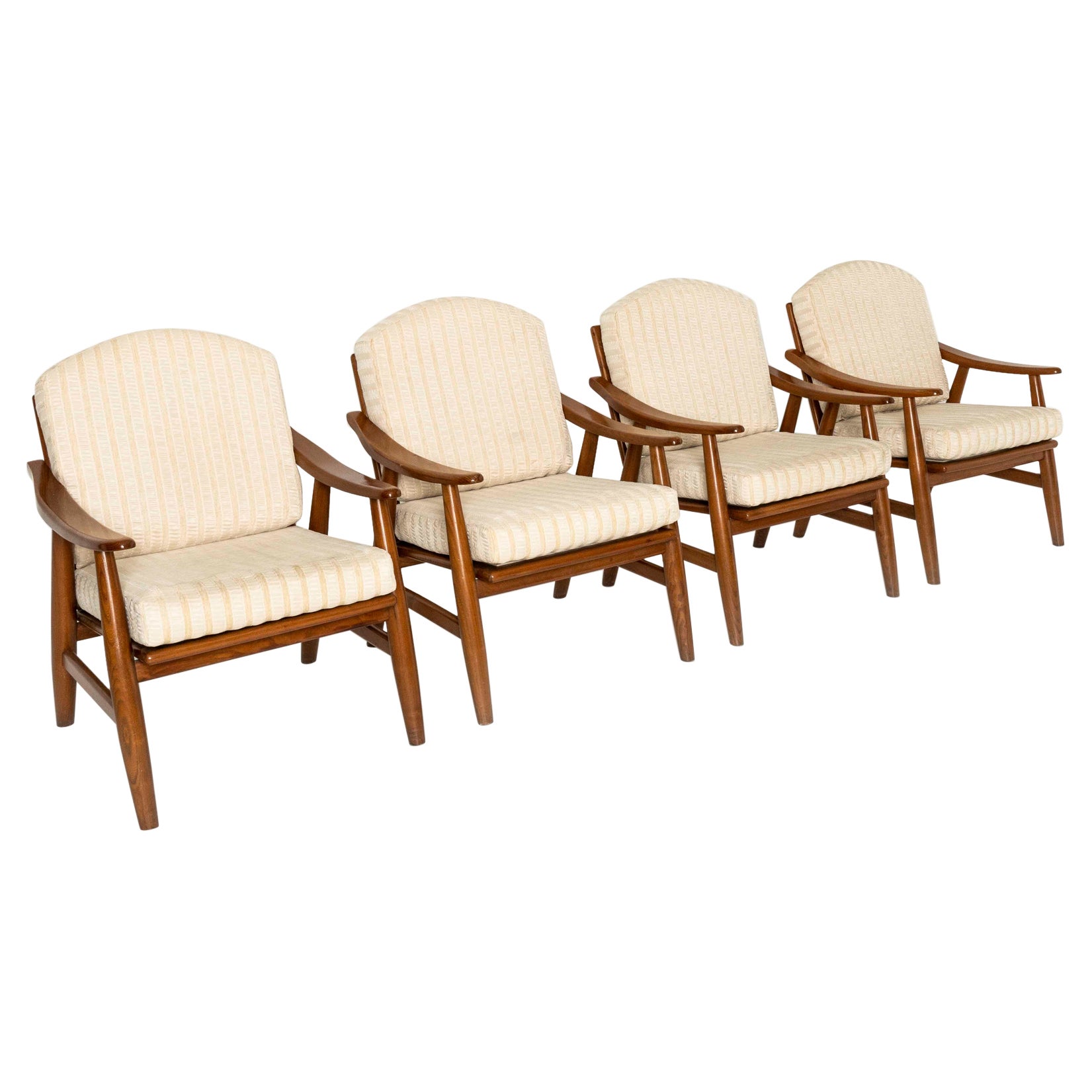 Satz von vier italienischen Vintage-Loungesesseln, 1970er-Jahre