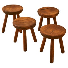 Set of Four Italian Wooden Stools