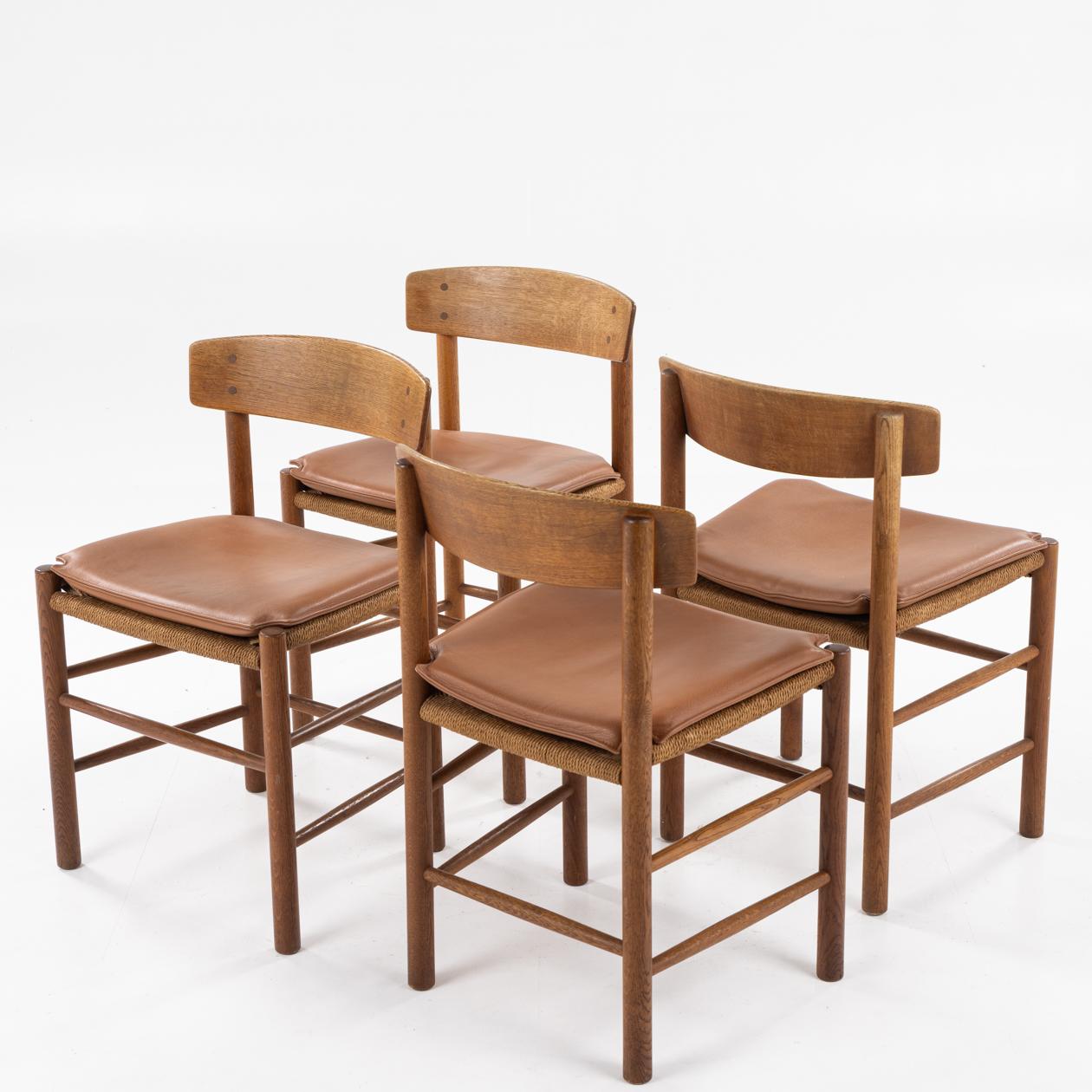 Set of four J 39 - Dining chairs in patinated oak by Børge Mogensen 1