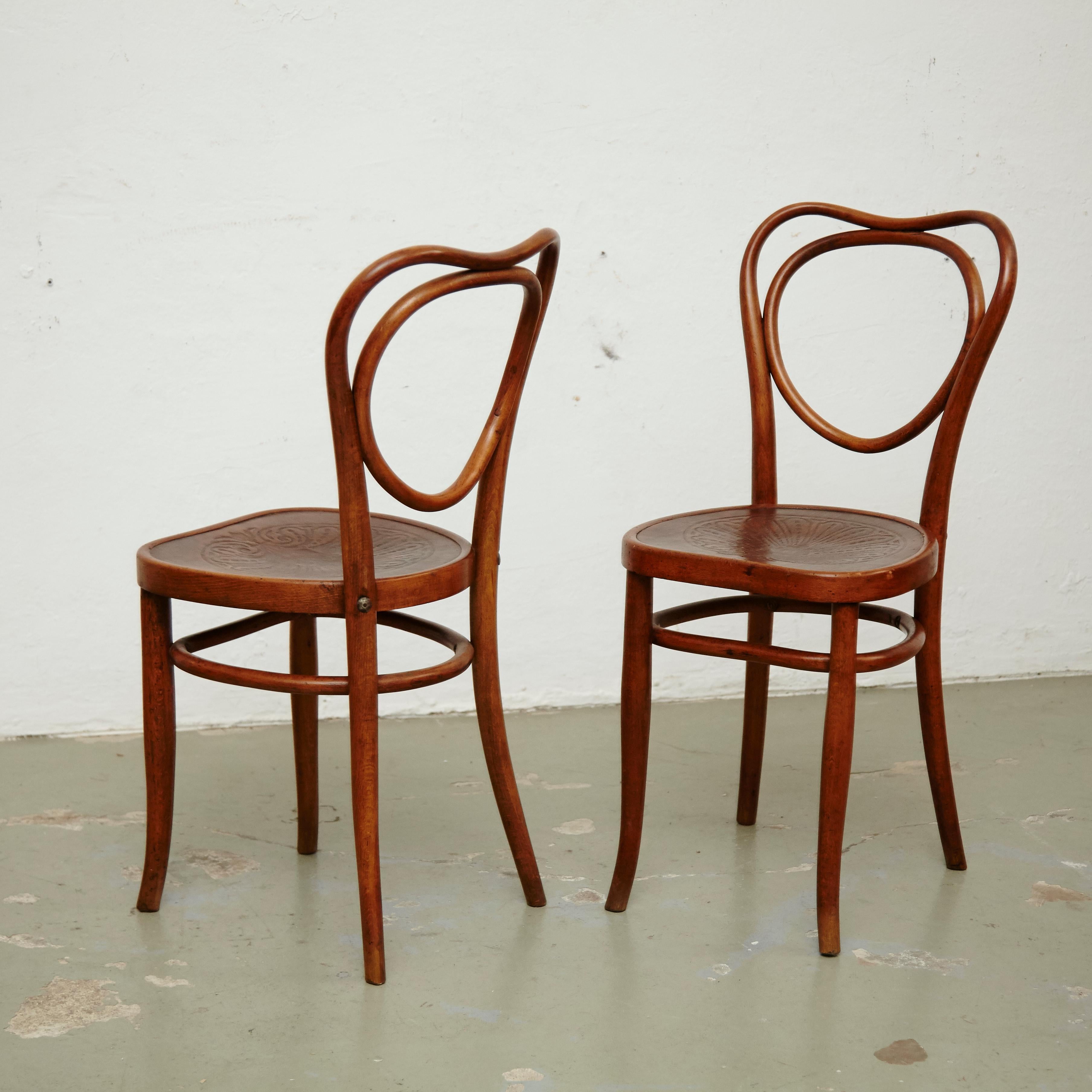 Mid-Century Modern Set of Four J & J. Khon Chairs, circa 1900