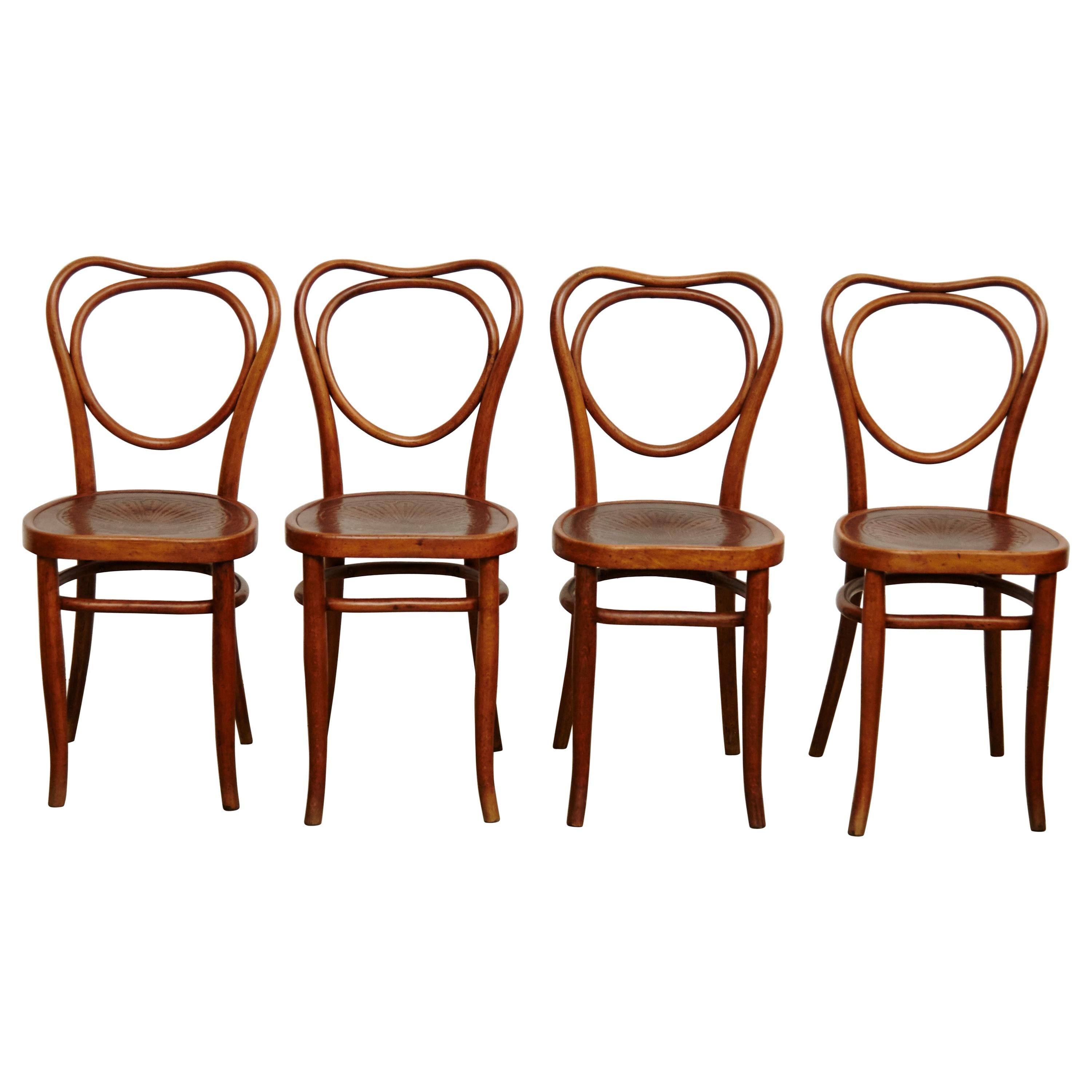 Set of Four J & J. Khon Chairs, circa 1900