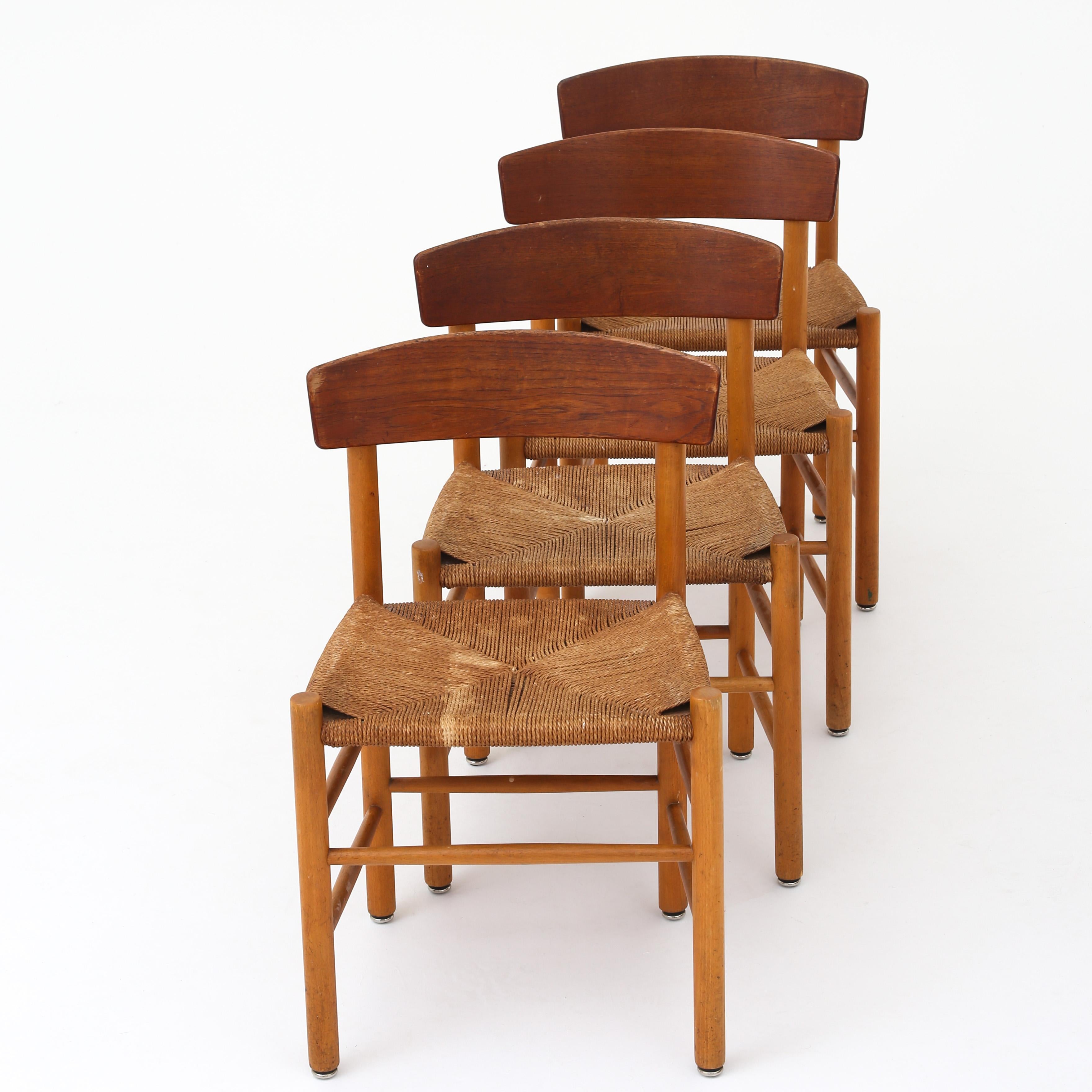 Set of Four J39 Chair by Børge Mogensen 3