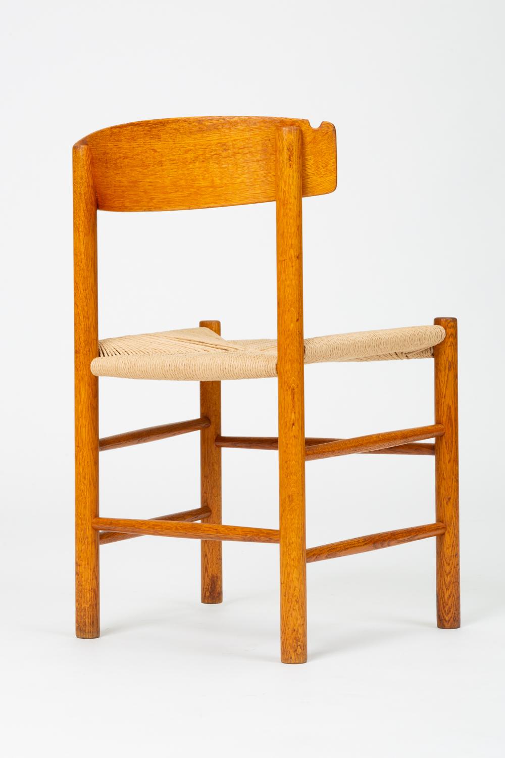 Set of Four J39 Oak Dining Chairs by Børge Mogensen for FDB Møbler 4